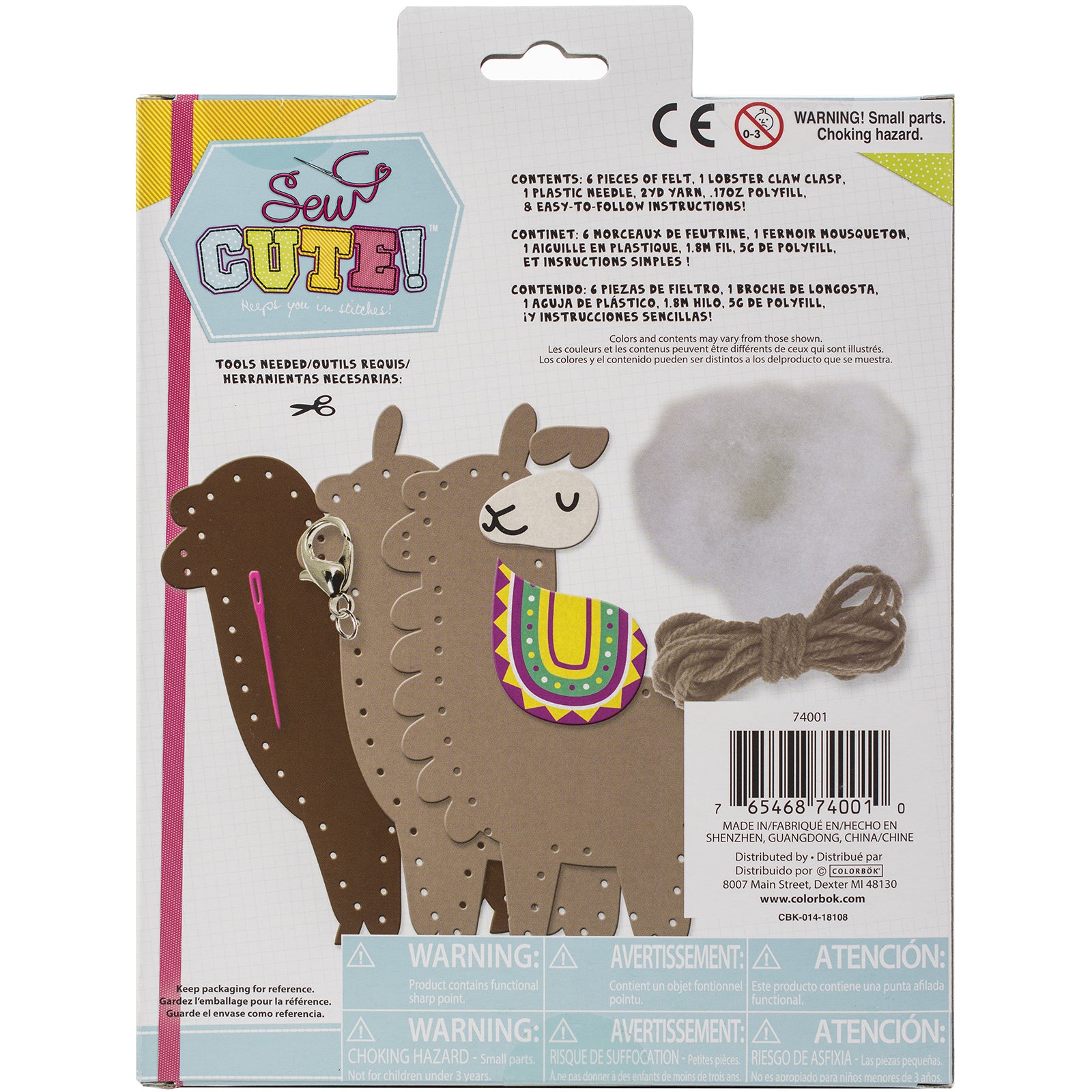 Colorbok Sew Cute! Felt Backpack Clip Kit