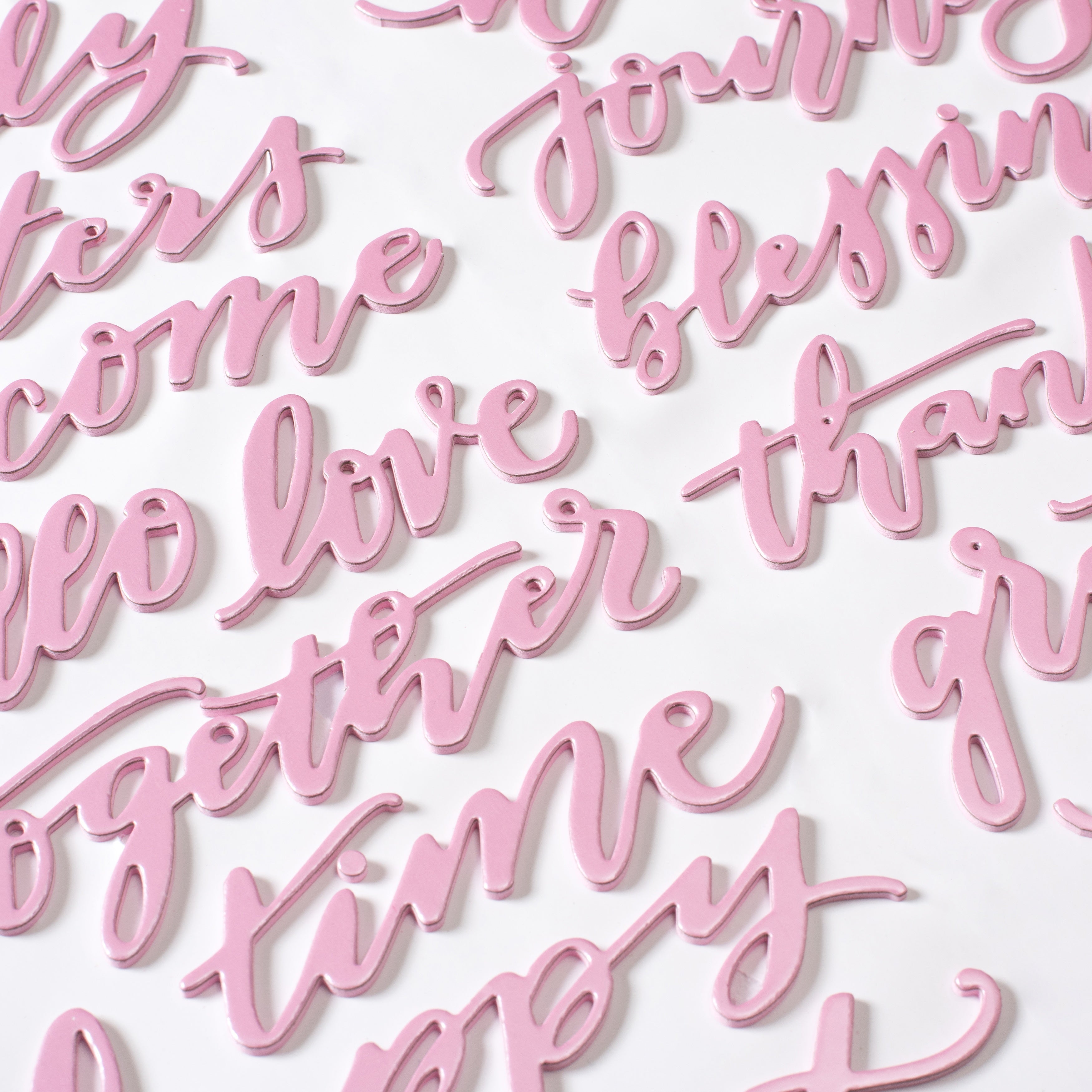 Heart Of Home Thickers Stickers- Words/Pink Foiled Foam,  21 Pieces