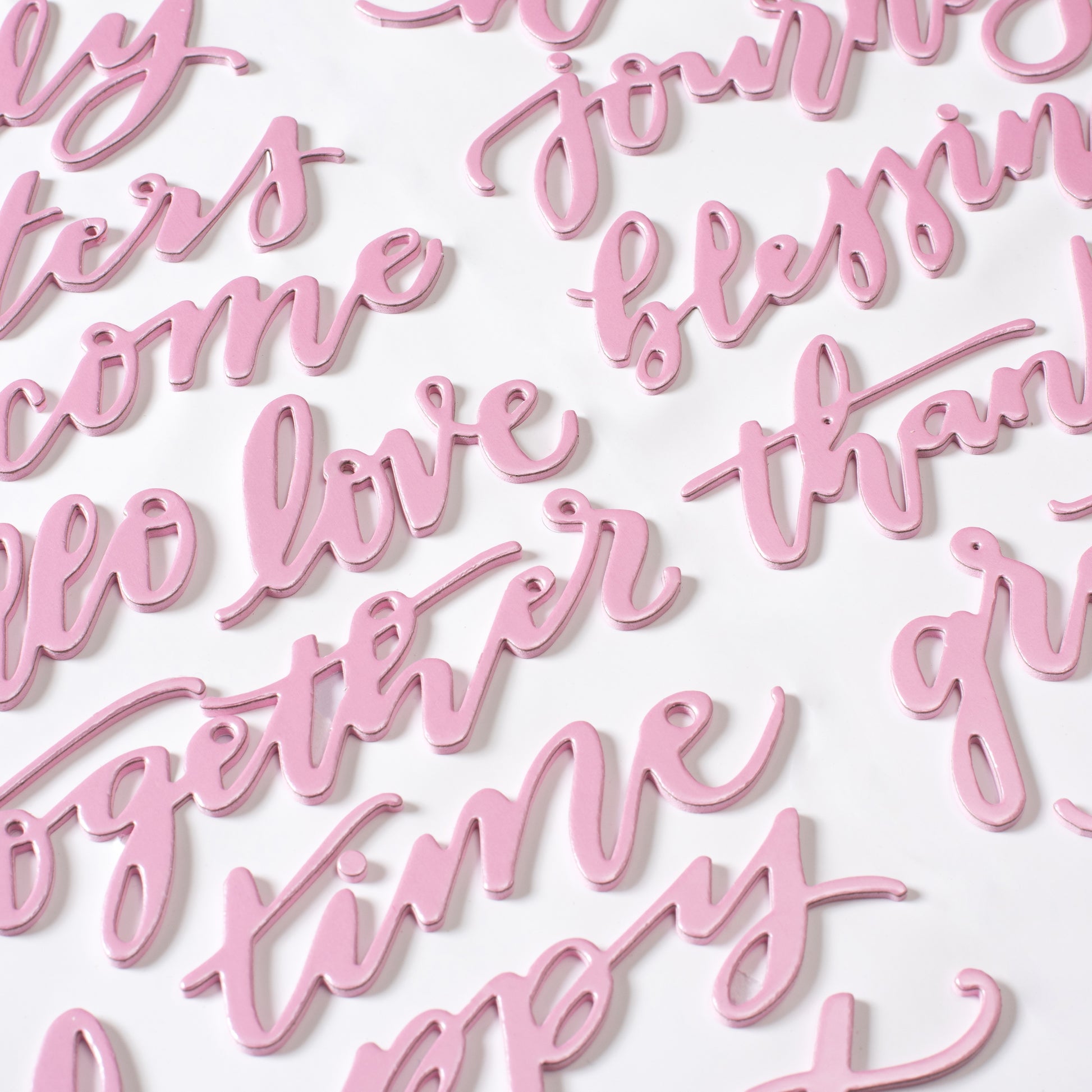 Heart Of Home Thickers Stickers- Words/Pink Foiled Foam,  21 Pieces
