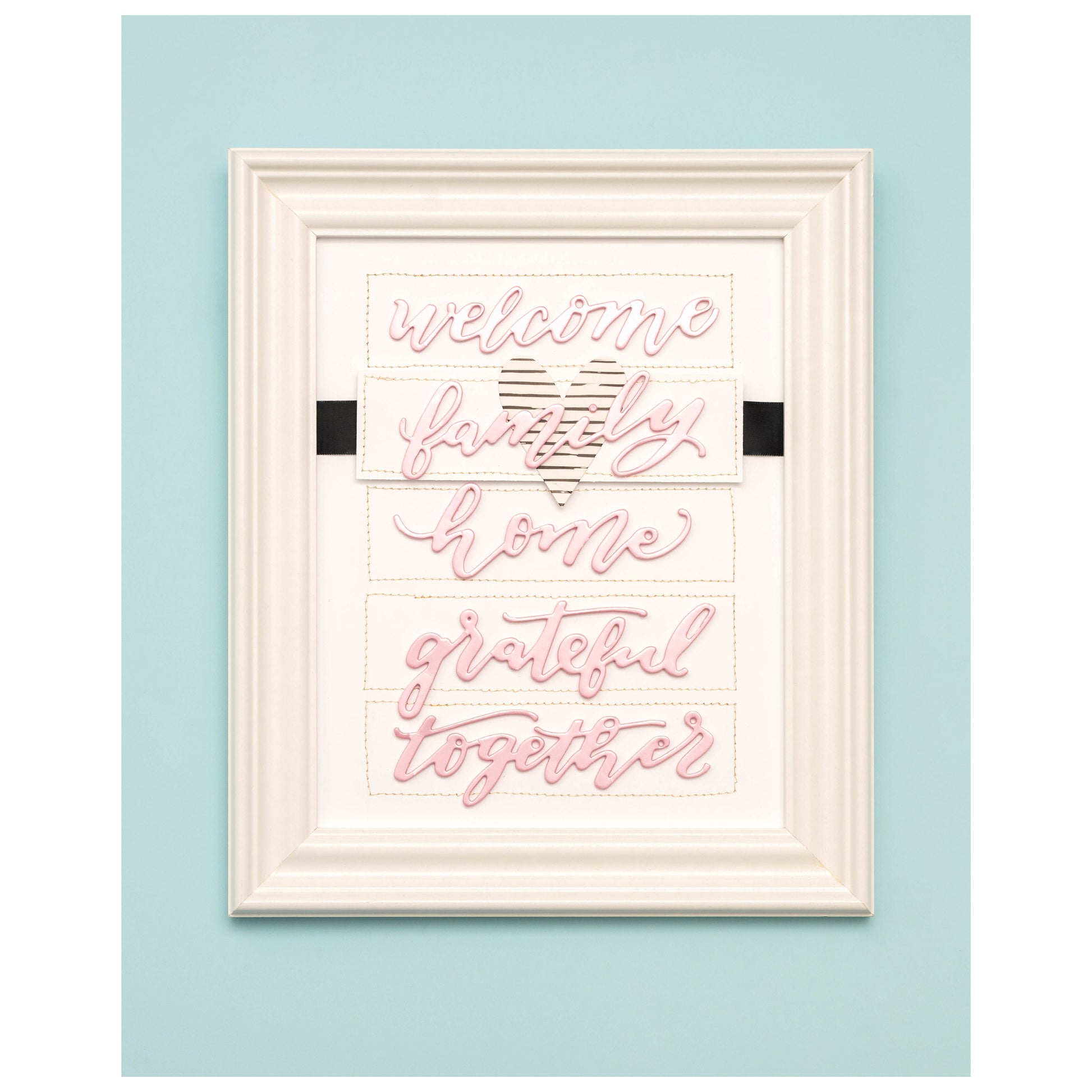Heart Of Home Thickers Stickers- Words/Pink Foiled Foam,  21 Pieces