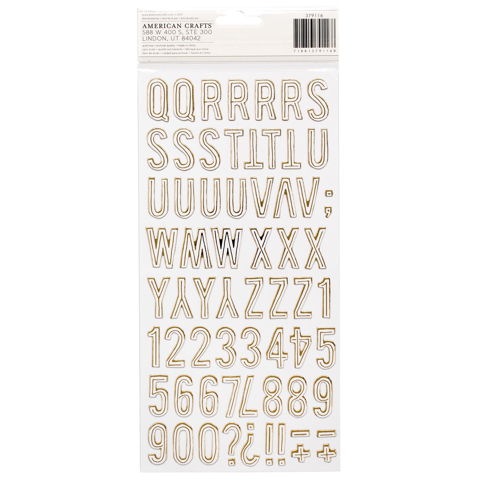Maggie Holmes Carousel Thickers - Letter Stickers - Gold Foil Chipboard, 137 Pieces