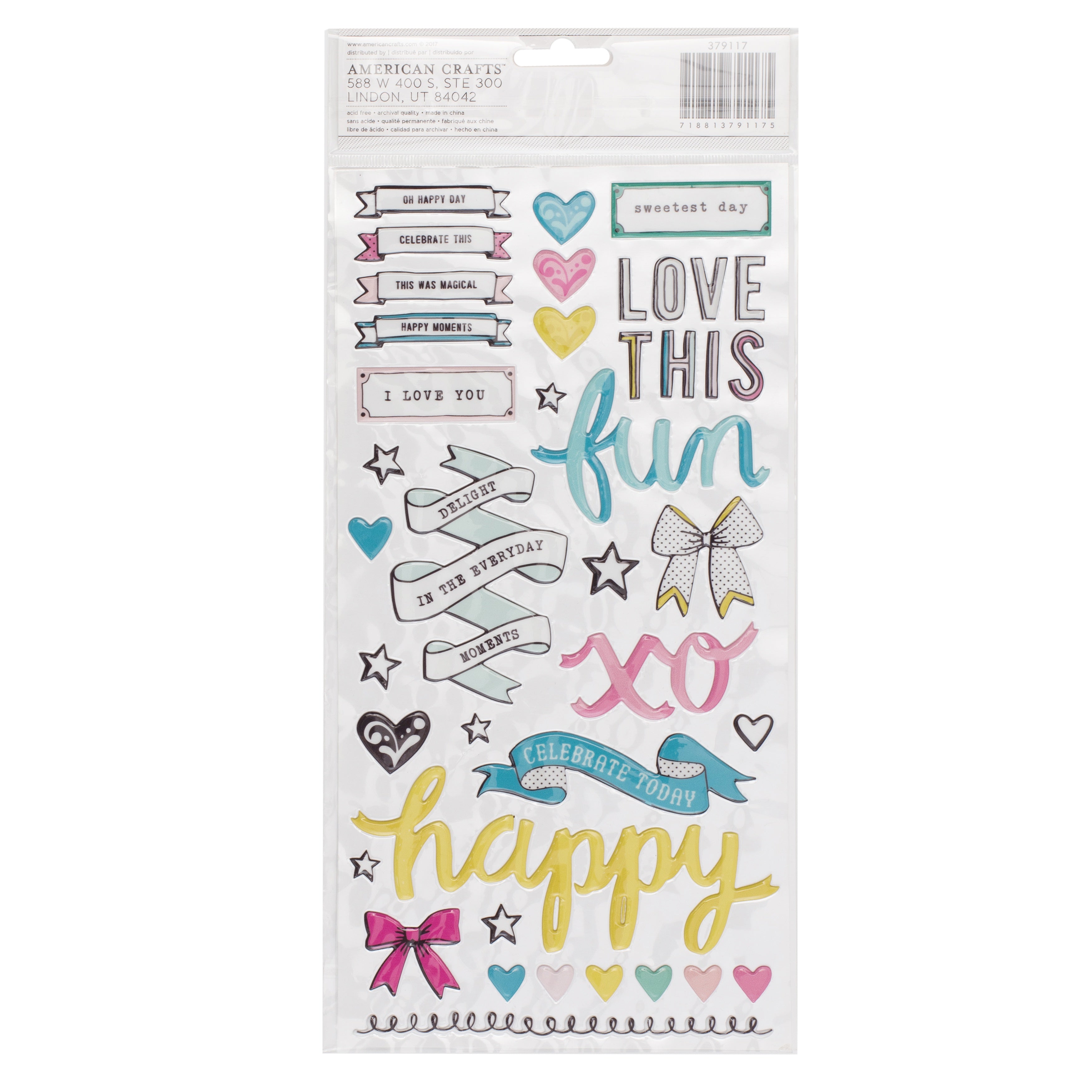 Maggie Holmes Carousel Thickers Cirque Words & Phrases Stickers, 85 pcs