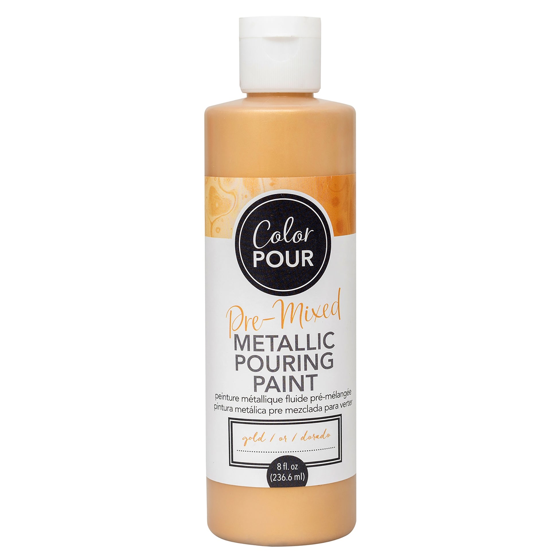 American Crafts Color Pour Pre-Mixed Metallic Paint 8oz - Gold