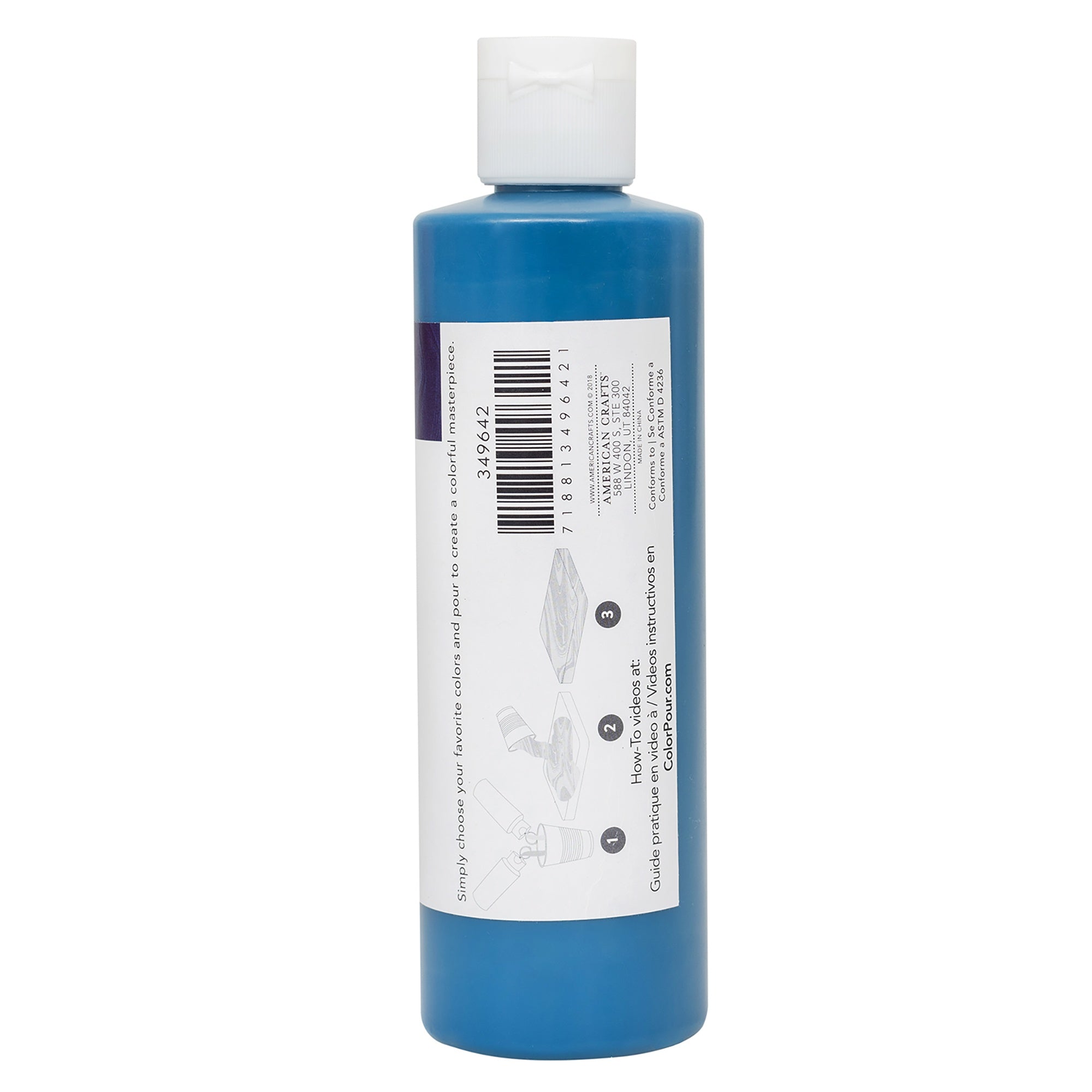 American Crafts Color Pour Pre-Mixed Paint 8oz - Navy