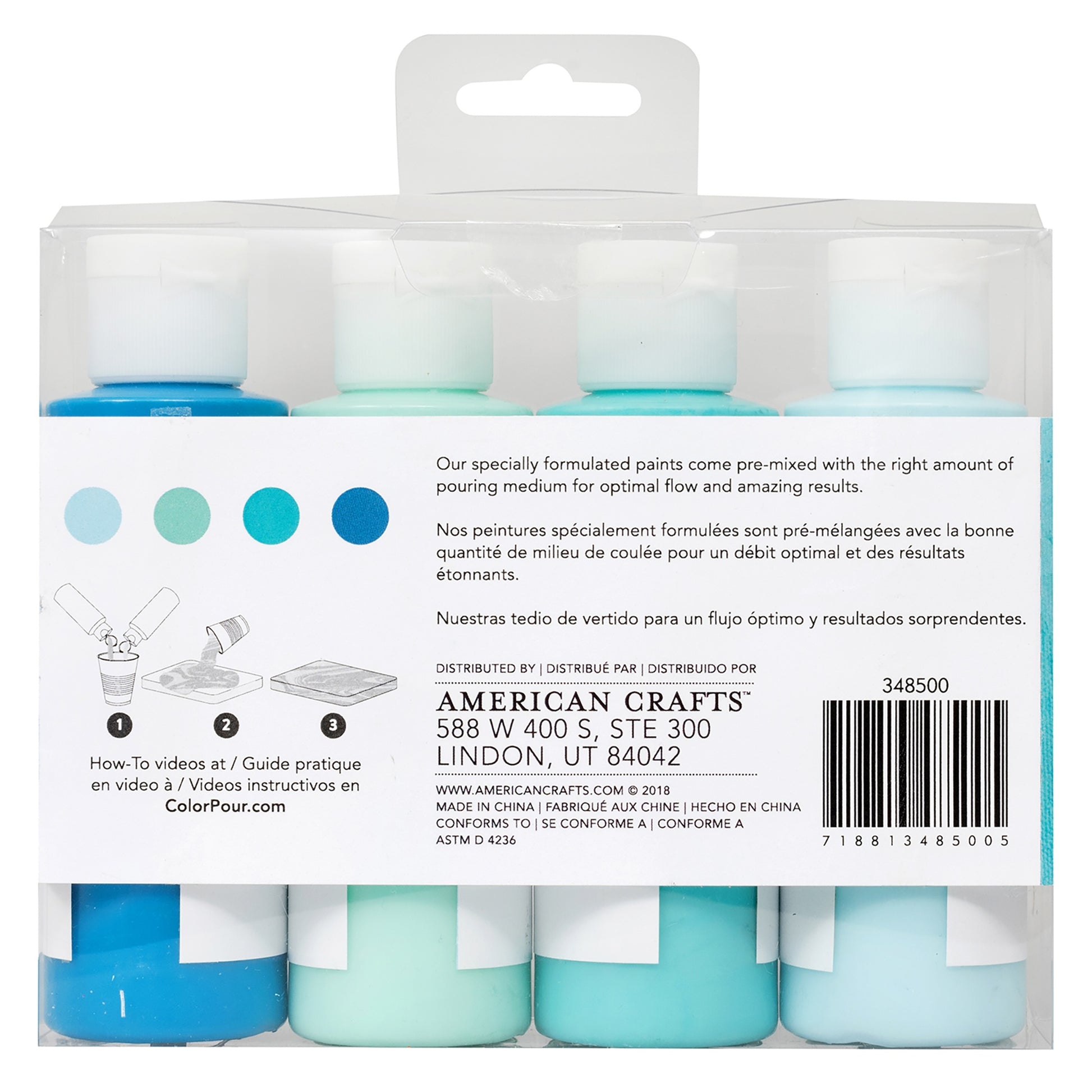 American Crafts Color Pour Tidal Wave Pre-Mixed Paint Kit