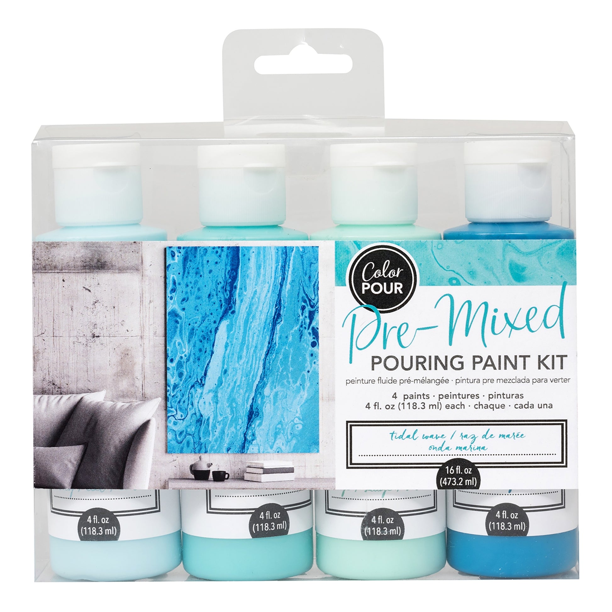 American Crafts Color Pour Tidal Wave Pre-Mixed Paint Kit