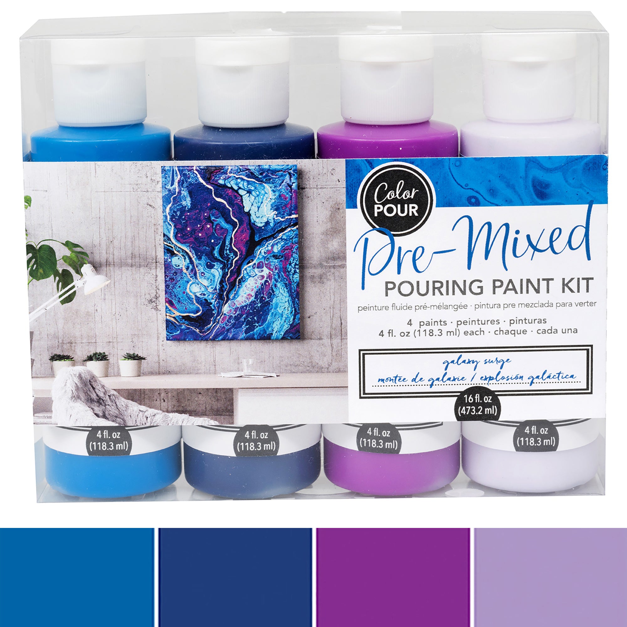 American Crafts Color Pour Galaxy Surge Pre-Mixed Paint Kit