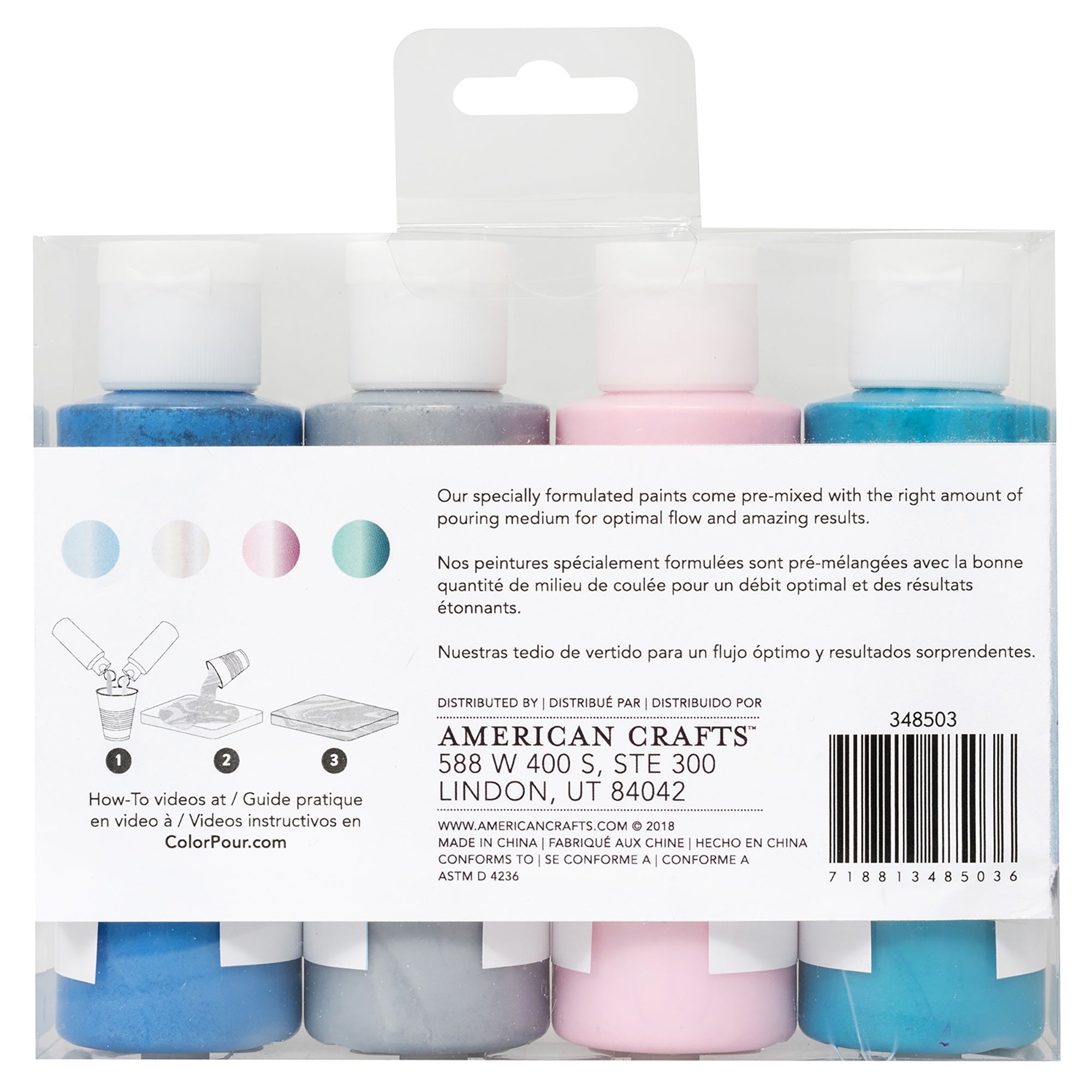 American Crafts Color Pour Opal Flux Pre-Mixed Paint Kit