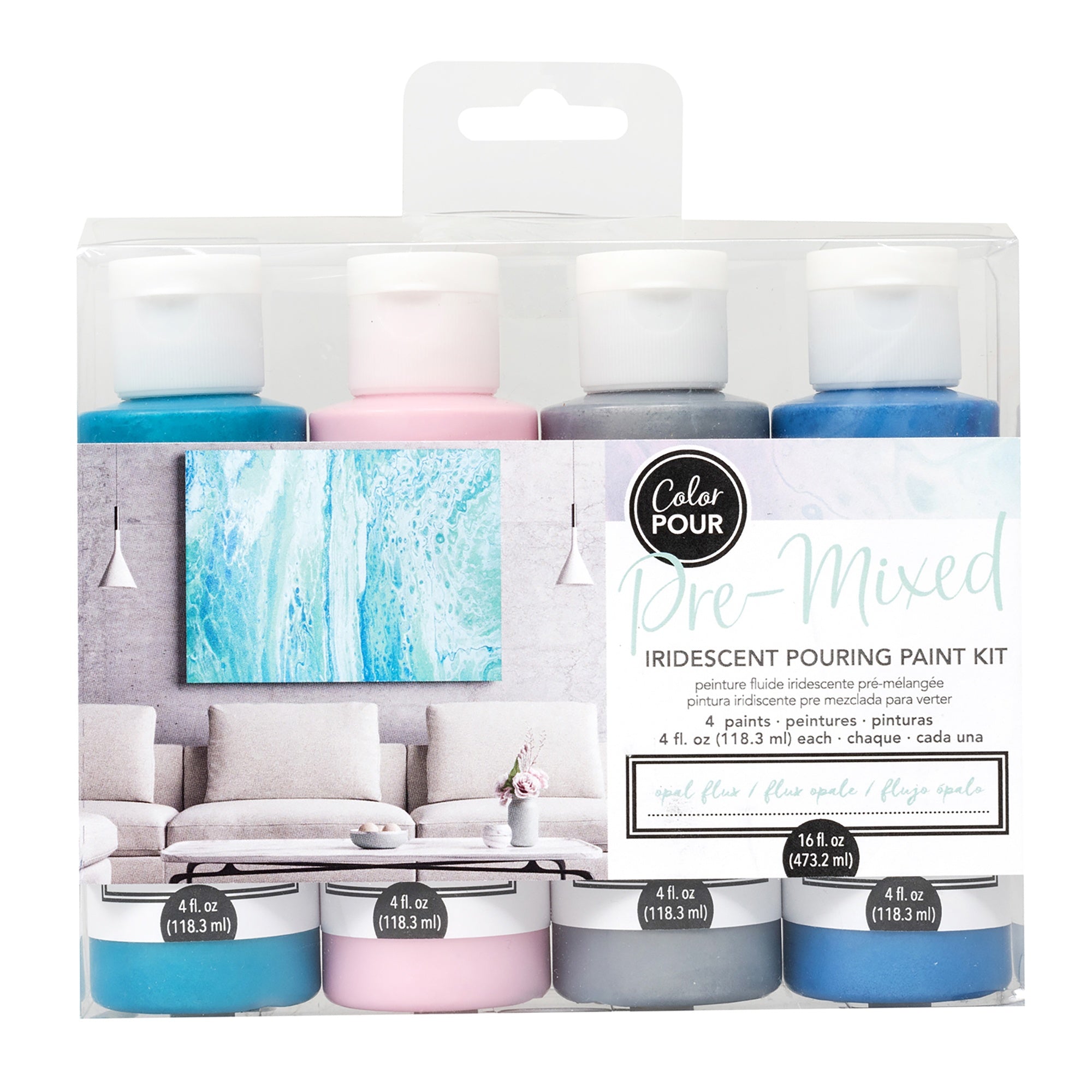 American Crafts Color Pour Opal Flux Pre-Mixed Paint Kit