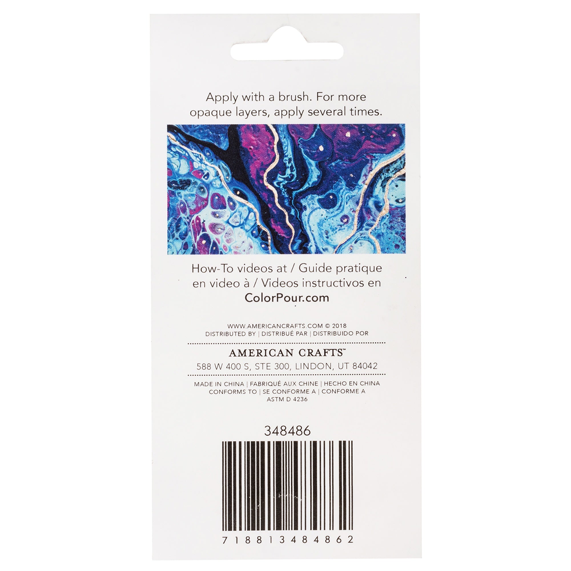 American Crafts Color Pour Pre-Mixed Foil Paint .75oz-Gold