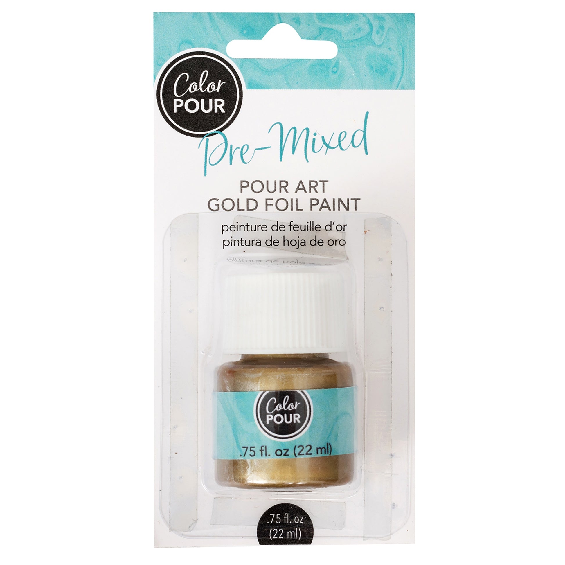 American Crafts Color Pour Pre-Mixed Foil Paint .75oz-Gold