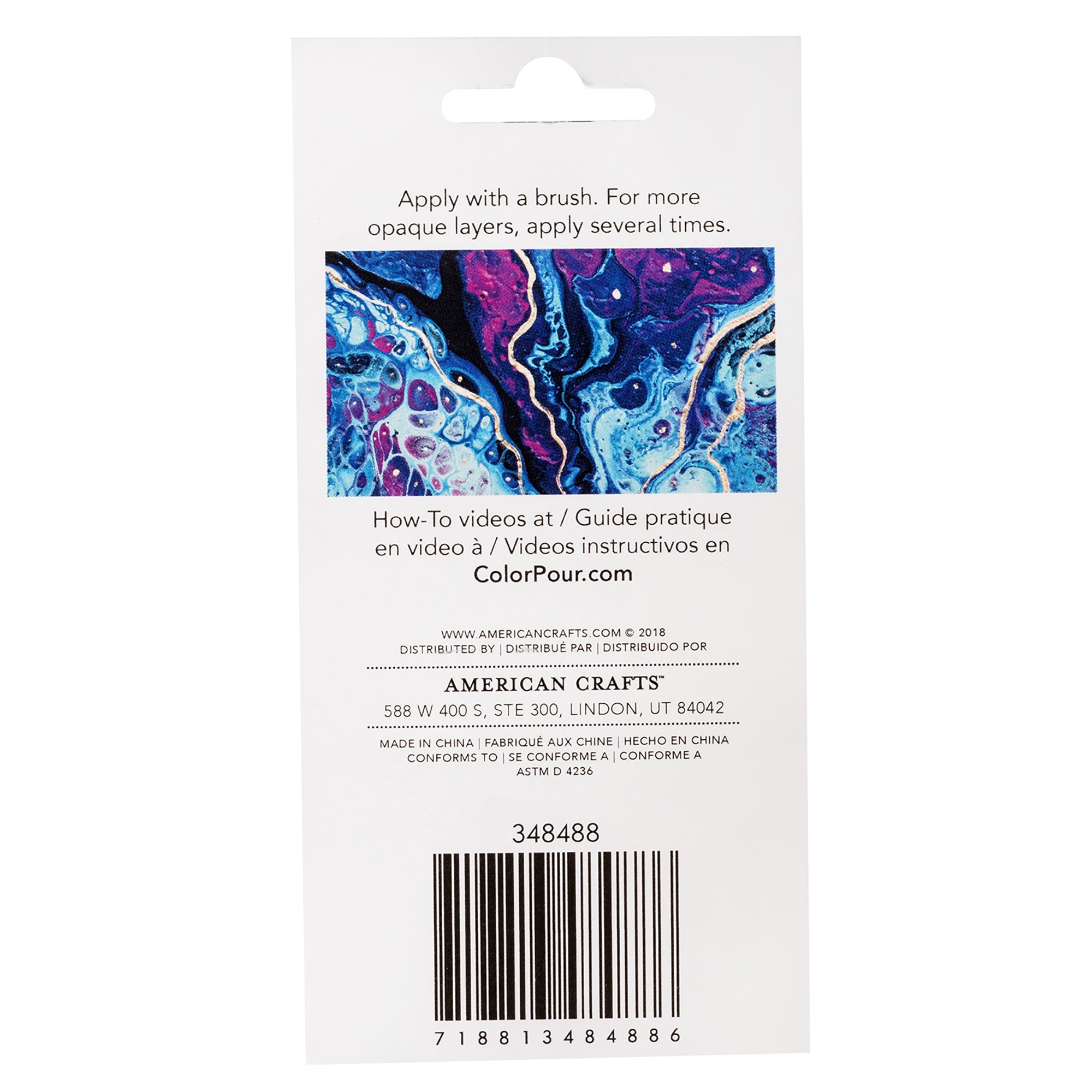American Crafts Color Pour Pre-Mixed Foil Paint .75oz-Silver