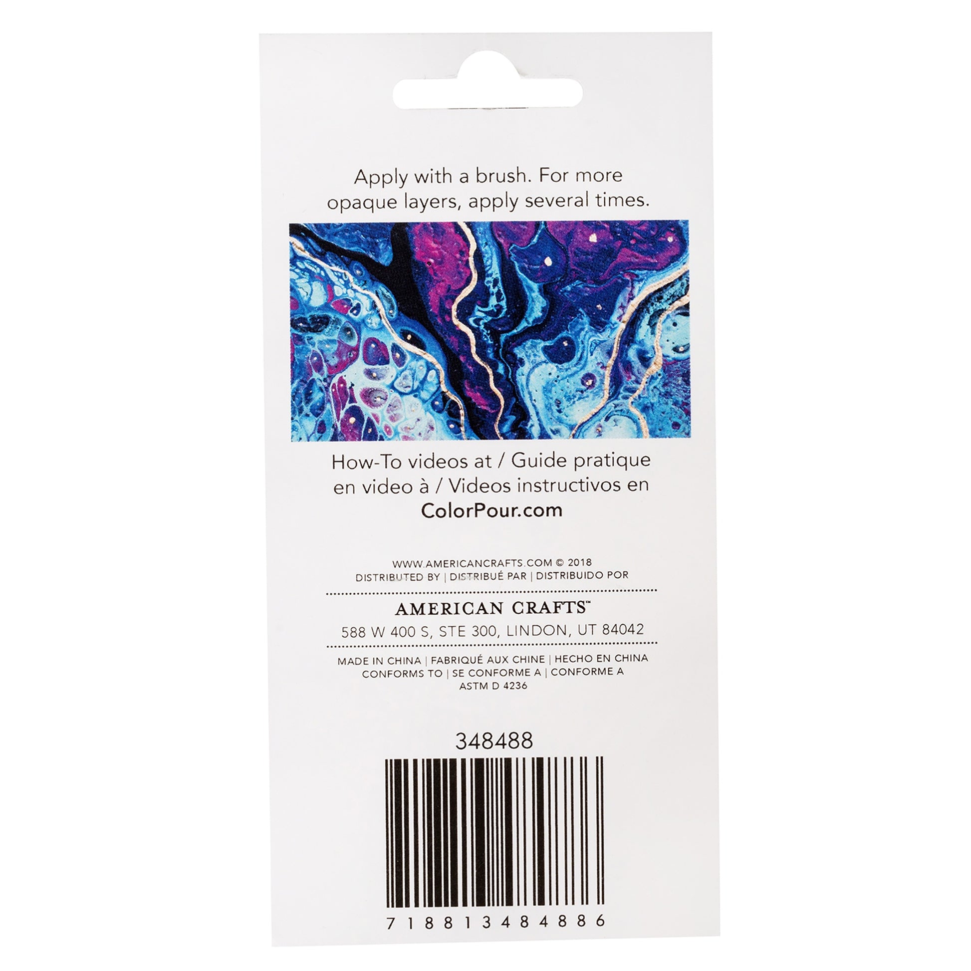 American Crafts Color Pour Pre-Mixed Foil Paint .75oz-Silver