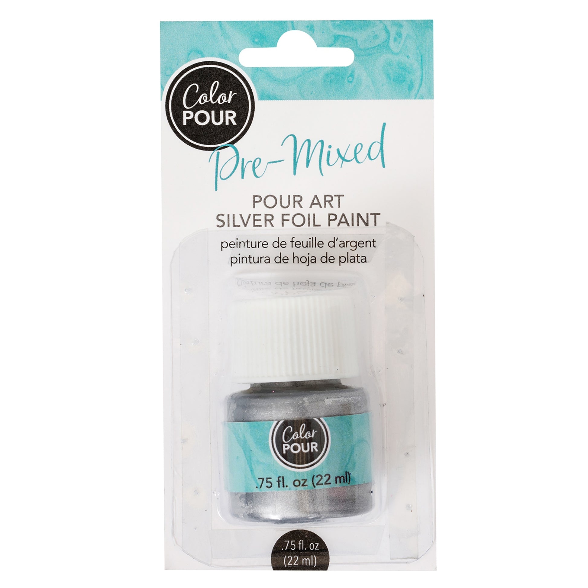 American Crafts Color Pour Pre-Mixed Foil Paint .75oz-Silver