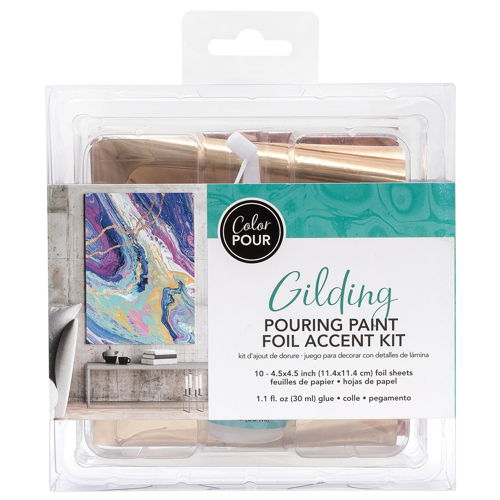 AC Color Pour Gilding Kit with Metallic Foils
