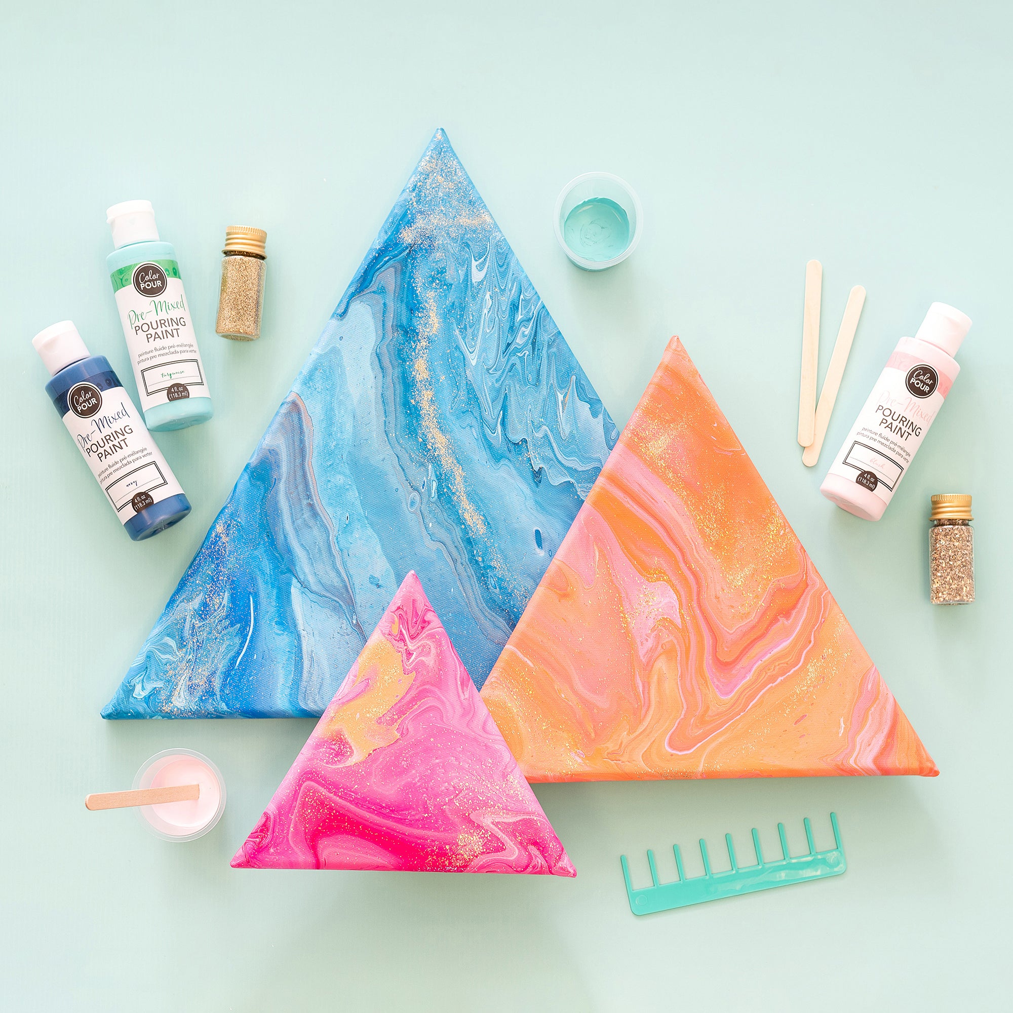 American Crafts Color Pour Pre-Mixed Pour Art Starter Kit