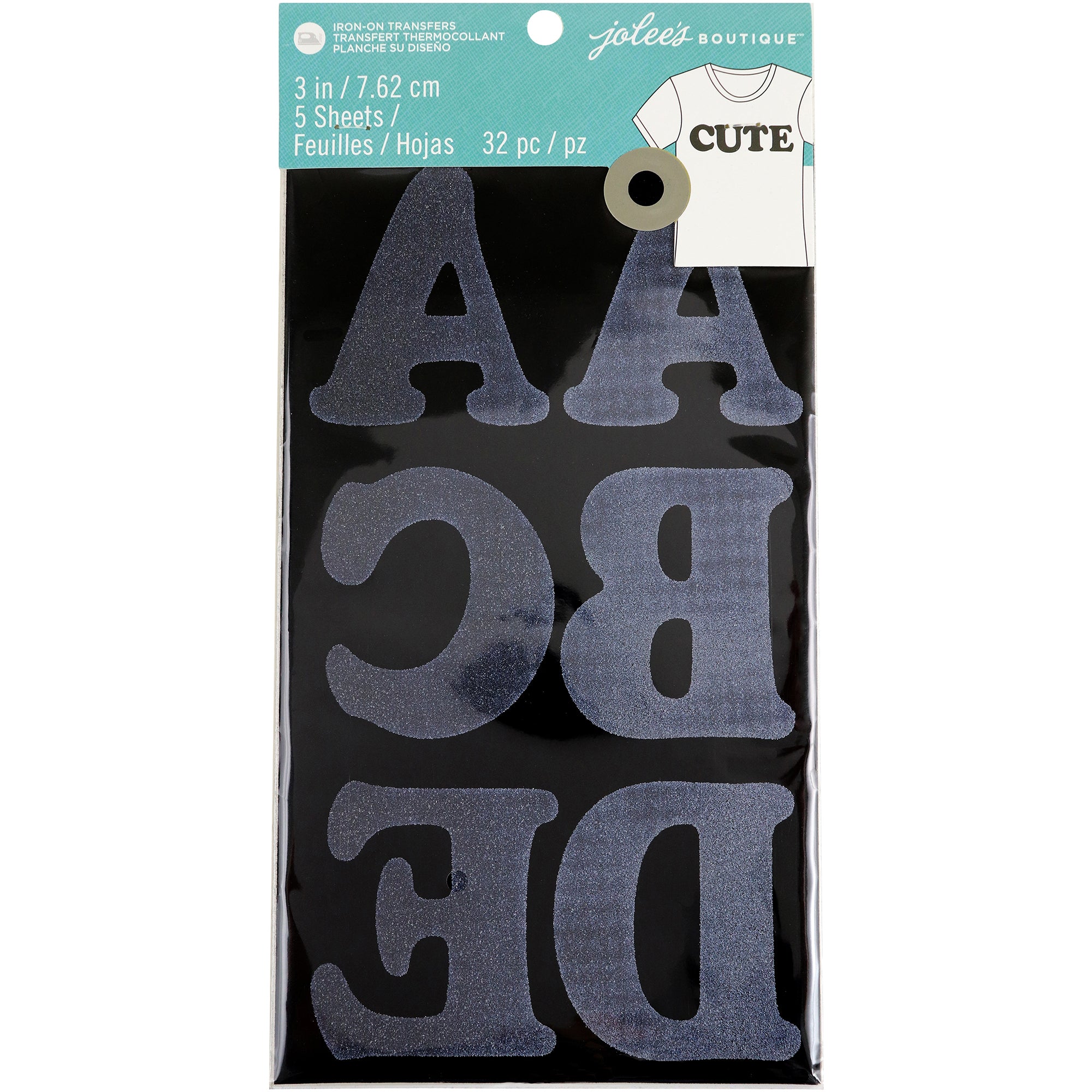 Jolee's 3" Flocked Iron-On Letters - Available in White or Black