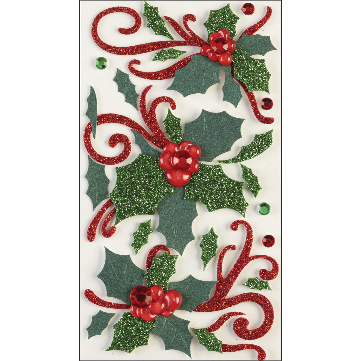 Jolee's Boutique Flourishes and Holly Dimensional Stickers, 20 pcs