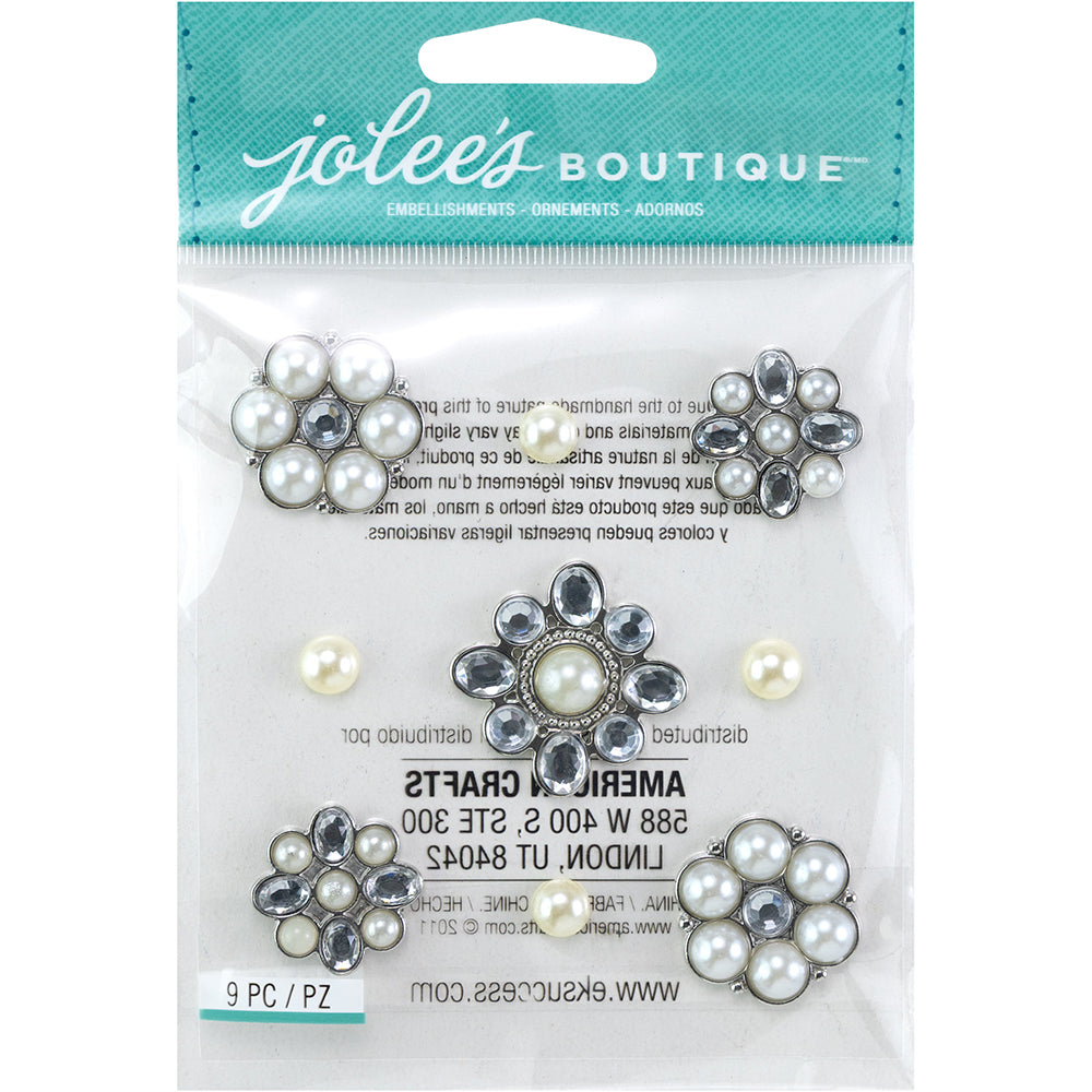 Jolee's Boutique Dimensional Stickers - Pearl & Gem Clusters, 9pcs
