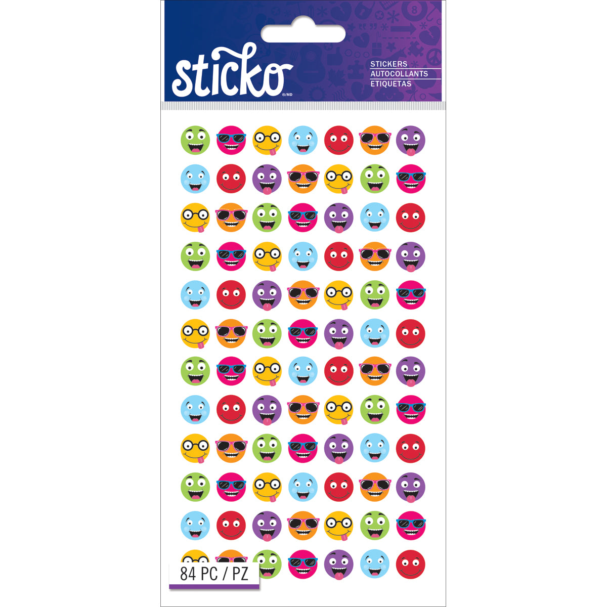 Sticker Smiley Pin Sticko Stickers-Smiley Faces – American Crafts