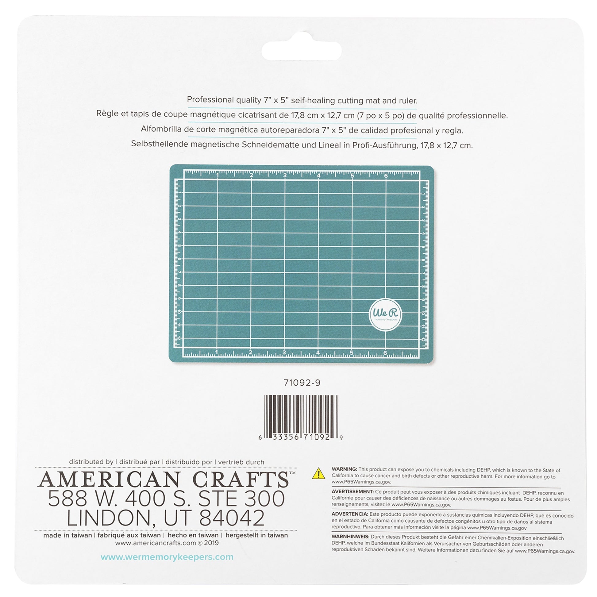 Mini Magnetic Cutting Mat & Ruler Set - 6" Ruler