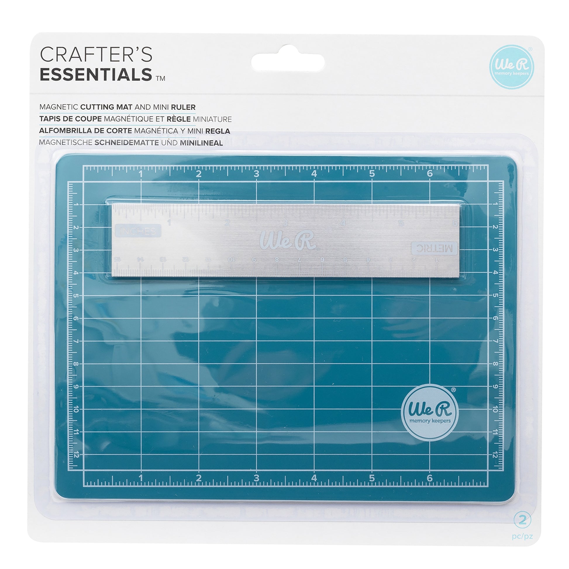 Mini Magnetic Cutting Mat & Ruler Set - 6" Ruler