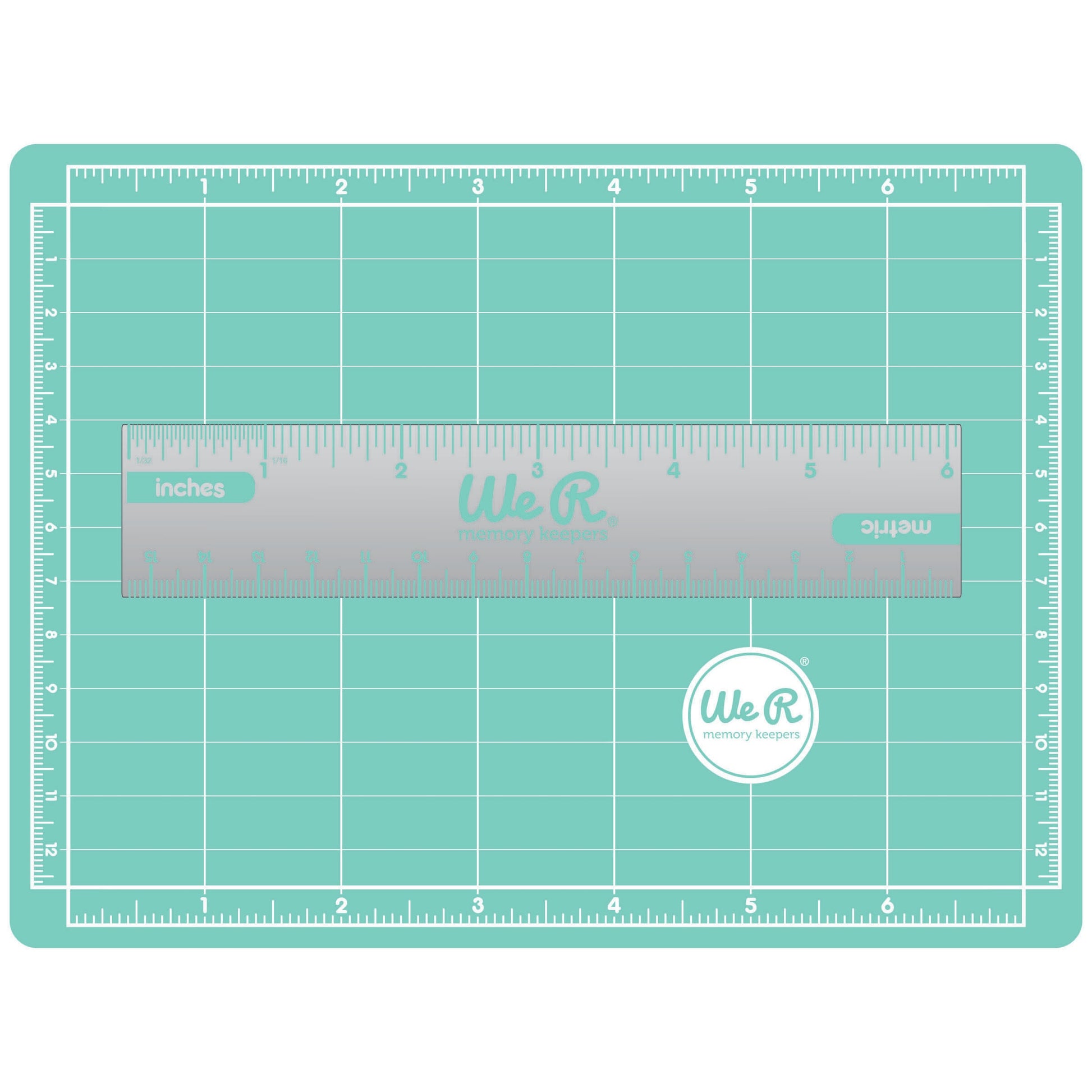 Mini Magnetic Cutting Mat & Ruler Set - 6" Ruler