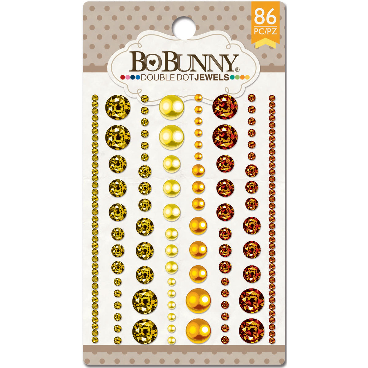 BoBunny Double Dot Jewels - Citrus, 86 pieces