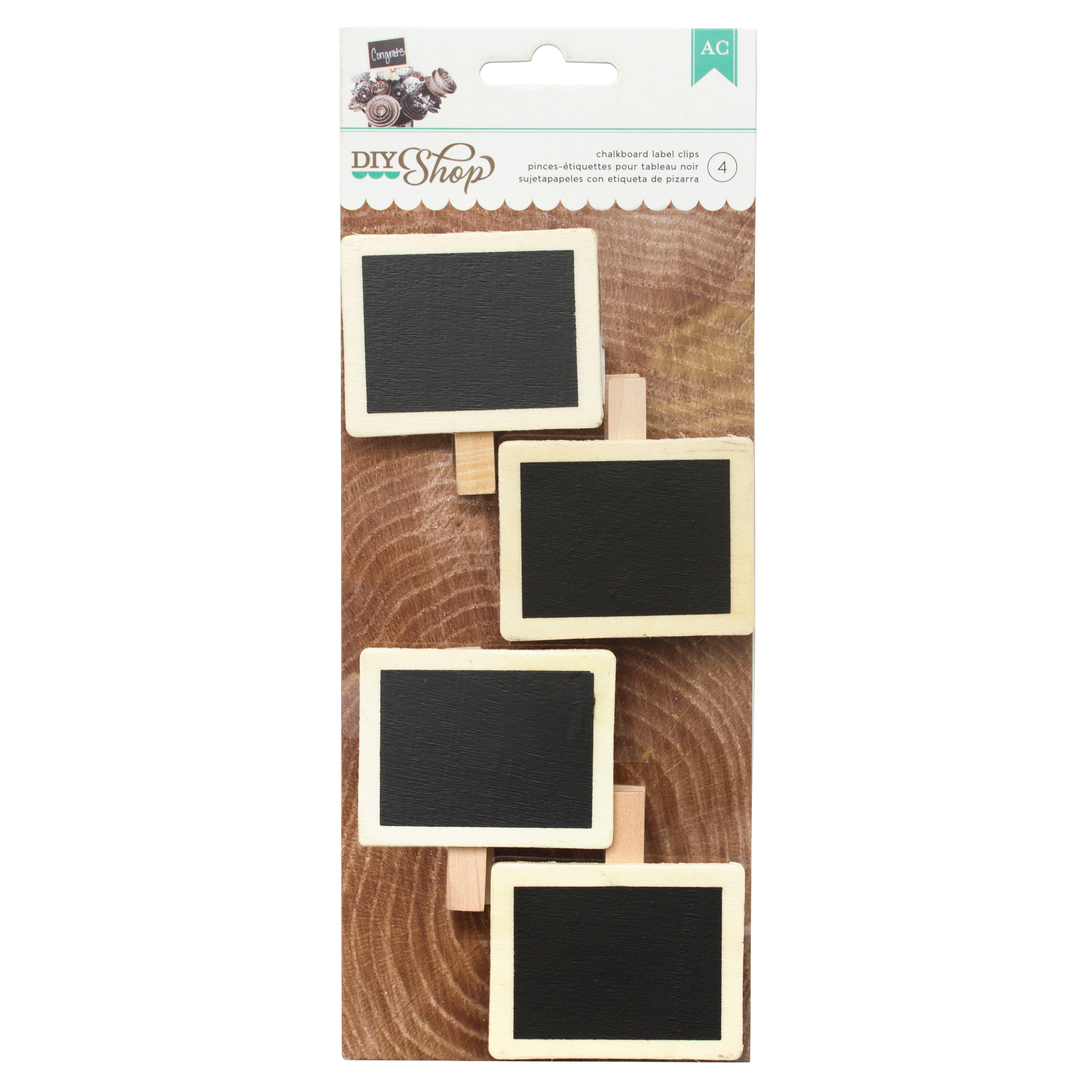DIY Shop 2 Label Clips 4 Pack - Framed Chalkboard