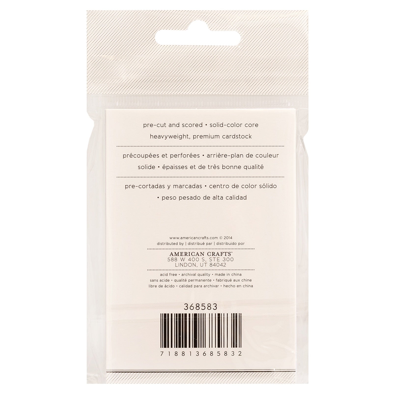 American Crafts Gift Cards with Envelopes - White, 8 pack