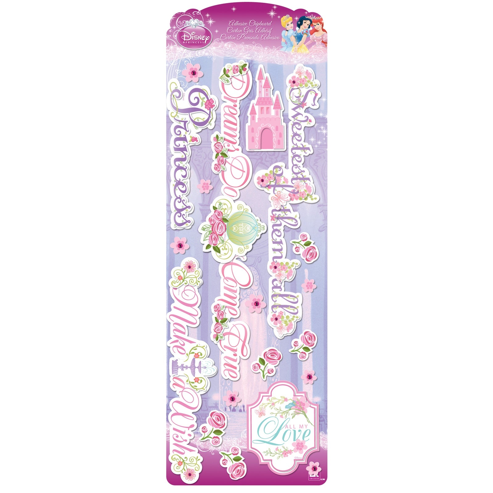 Ek Success Disney Adhesive Chipboard - Princess