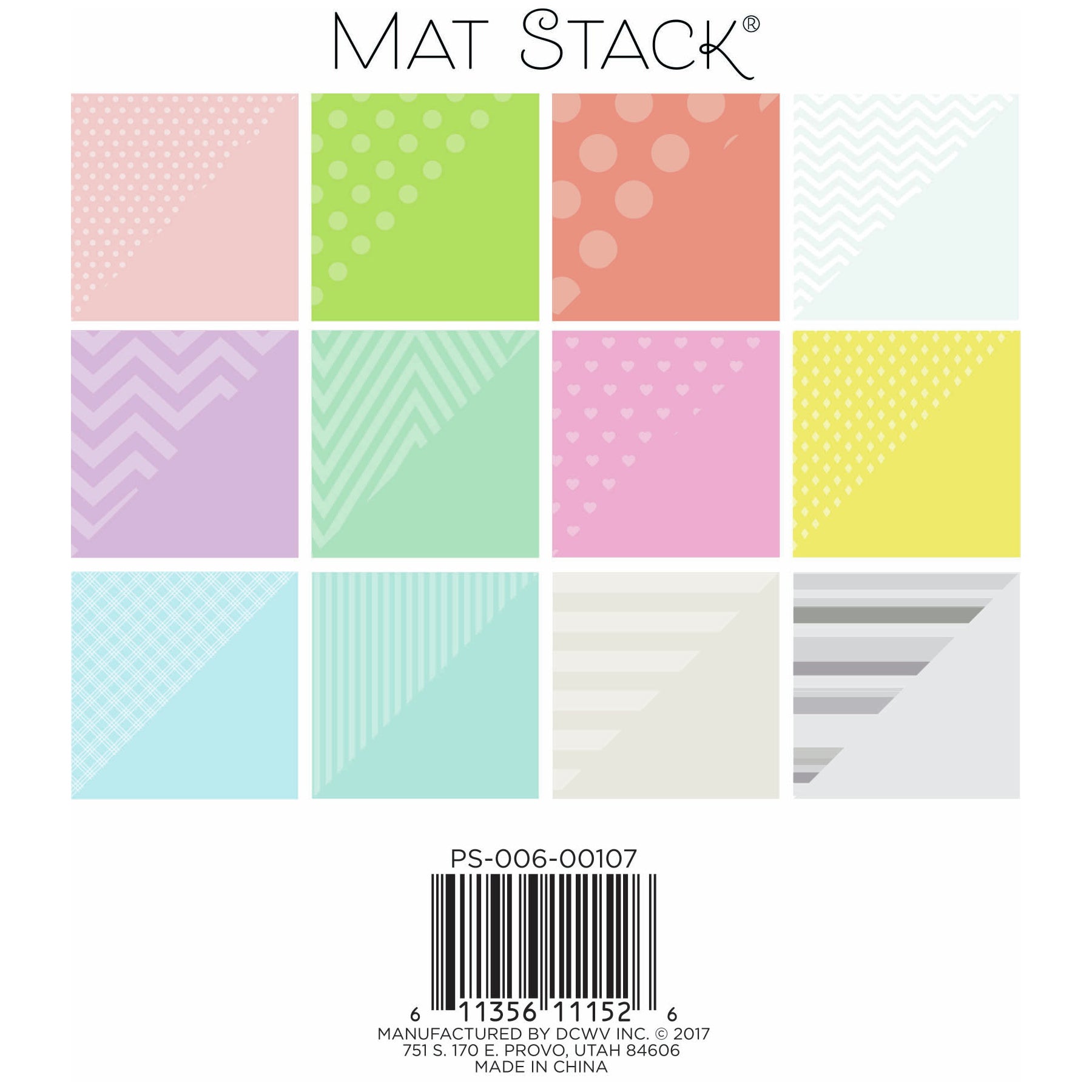 DCWV Pastel Patterns 6x6" Patterned Cardstock Mat Stack