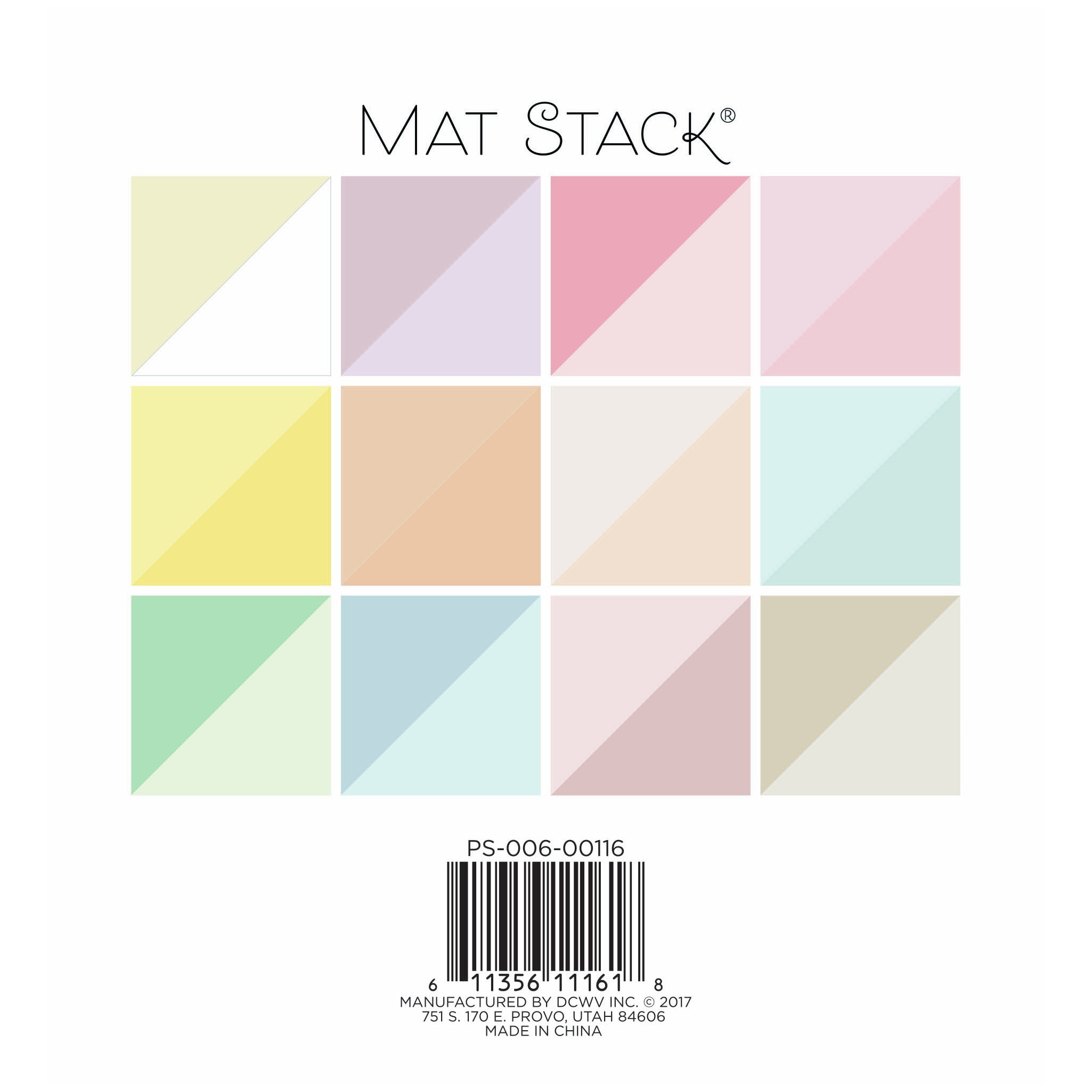 DCWV Double Sided Pastels 6x6" Cardstock Mat Stack