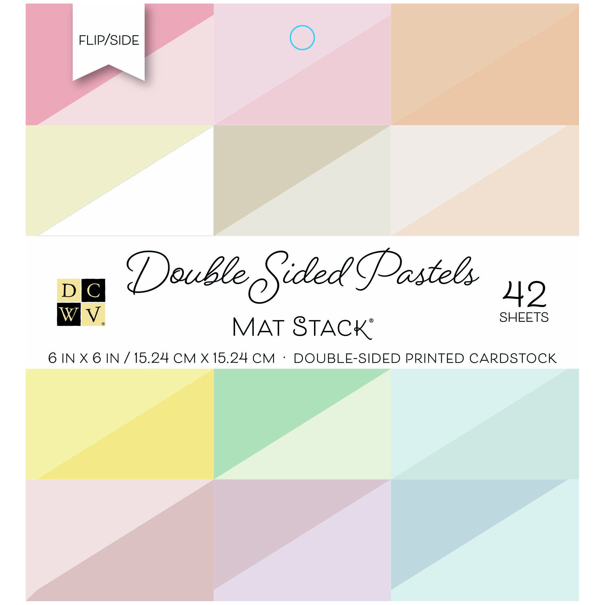 DCWV Double Sided Pastels 6x6" Cardstock Mat Stack