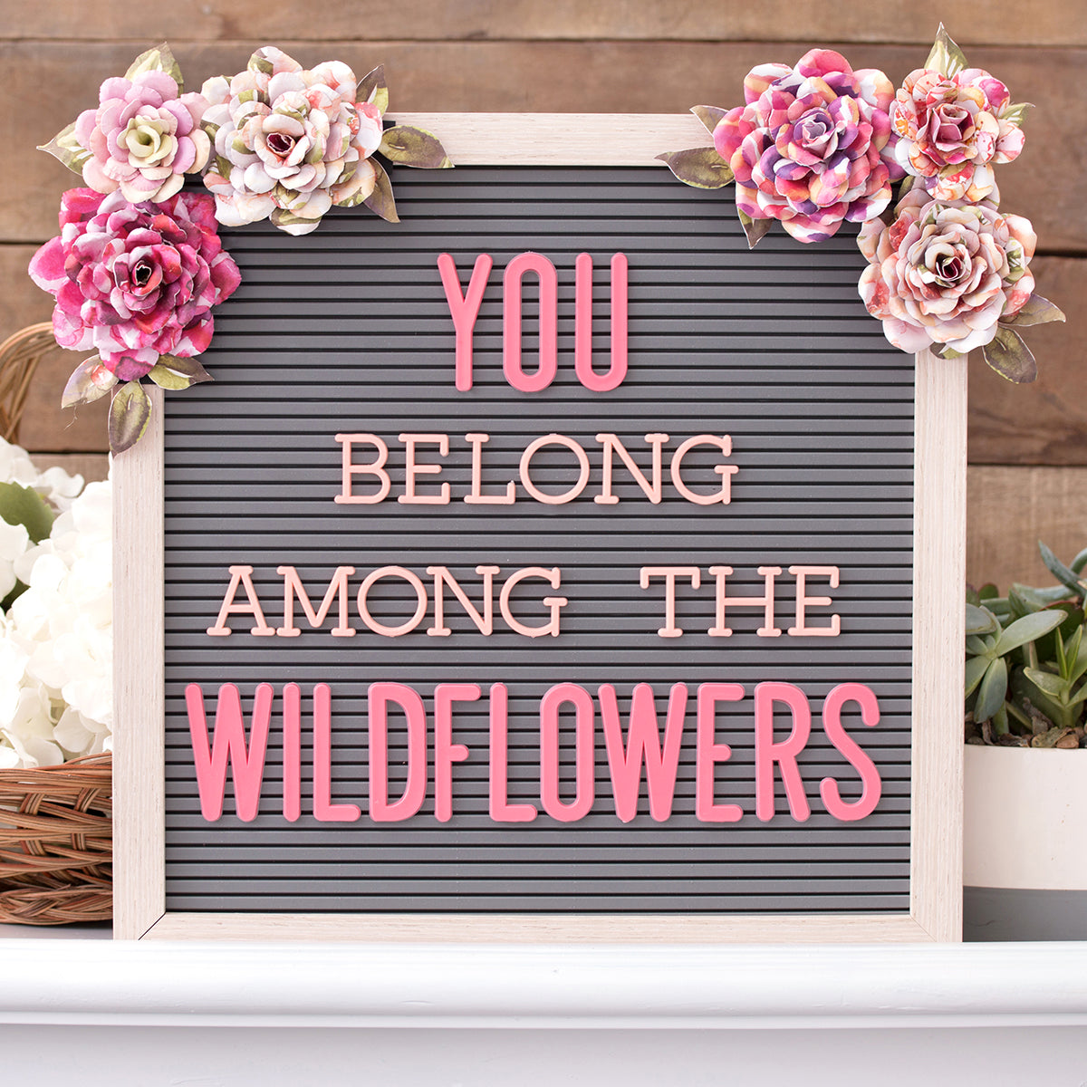 Framed DCWV Gray Letterboard with White Letters
