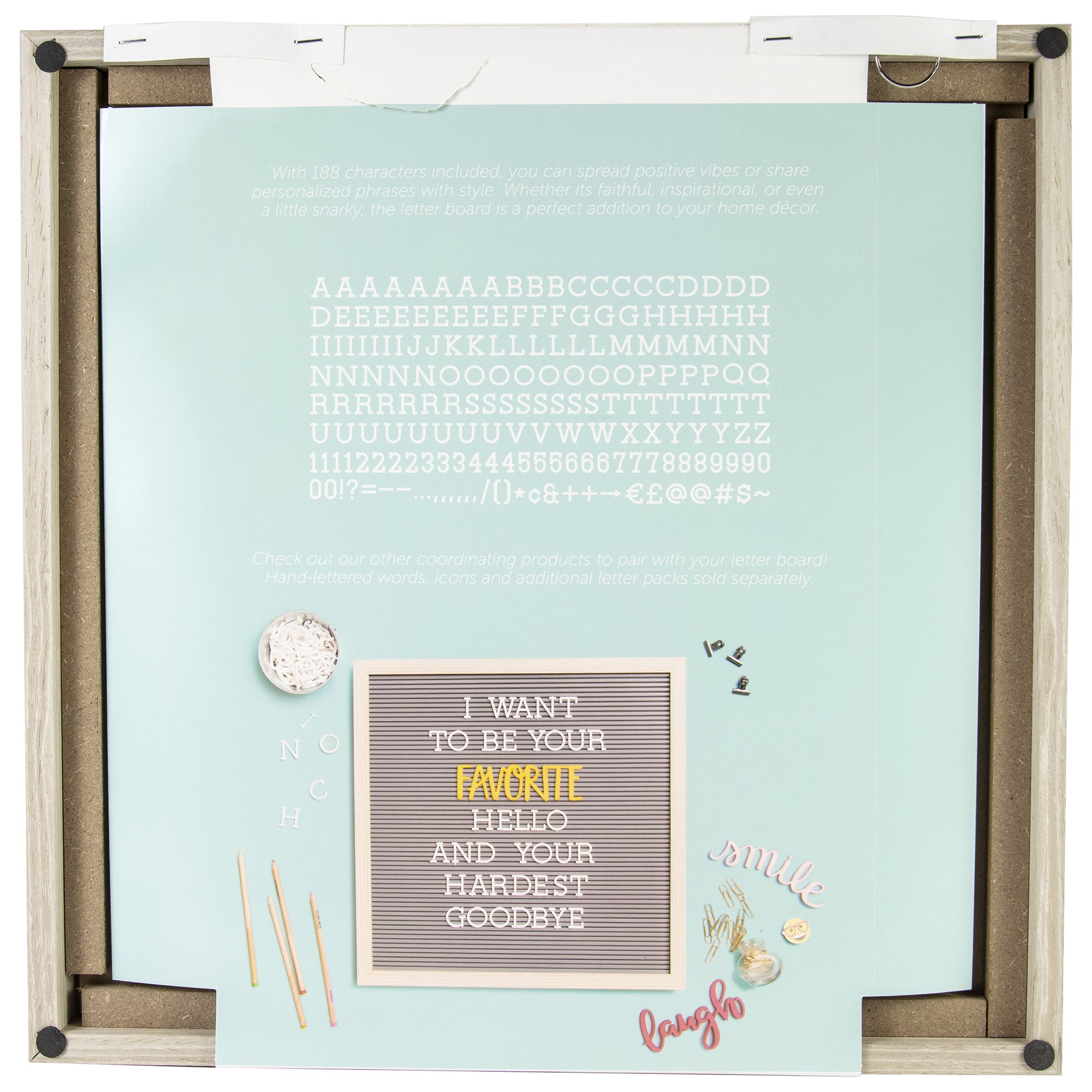 Framed DCWV Gray Letterboard with White Letters