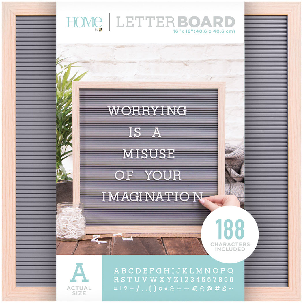 Framed DCWV Gray Letterboard with White Letters