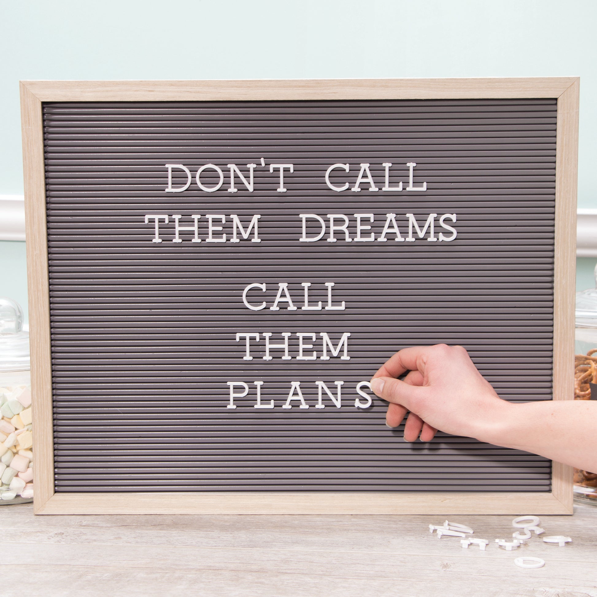 Framed DCWV Gray Letterboard with White Letters