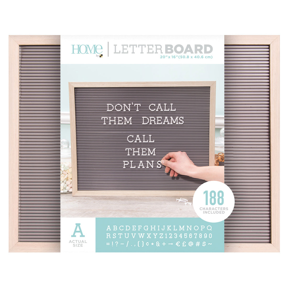 Framed DCWV Gray Letterboard with White Letters