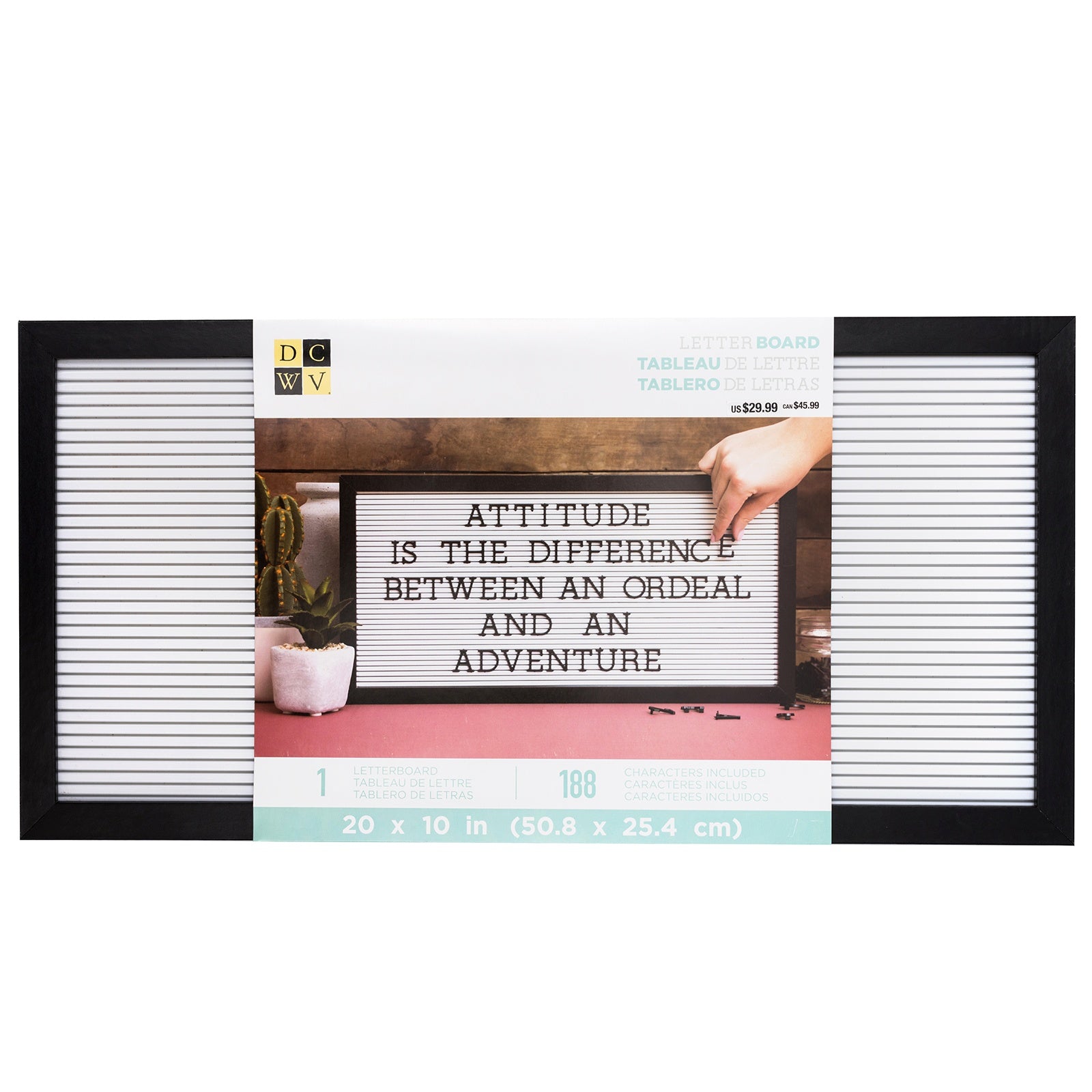 DCWV Black Framed White Letterboard
