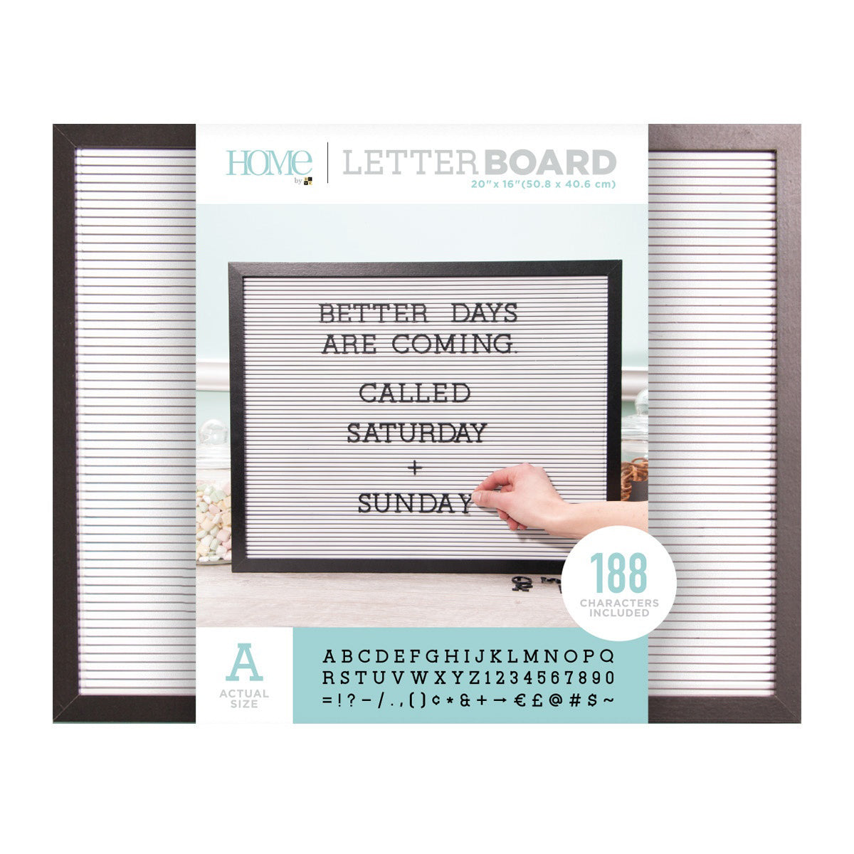 DCWV Black Framed White Letterboard