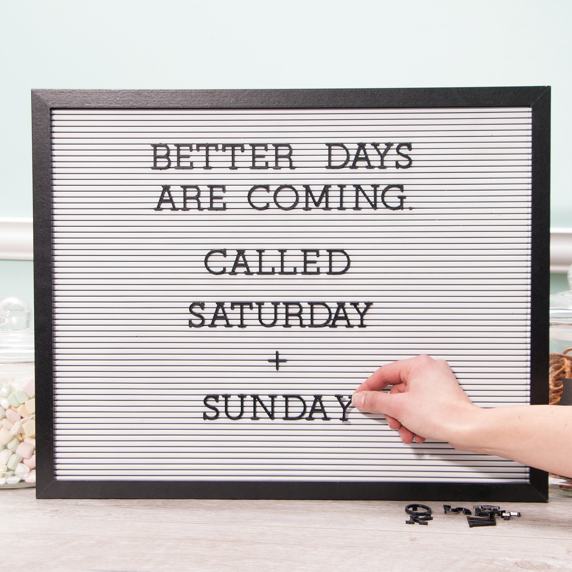 DCWV Black Framed White Letterboard