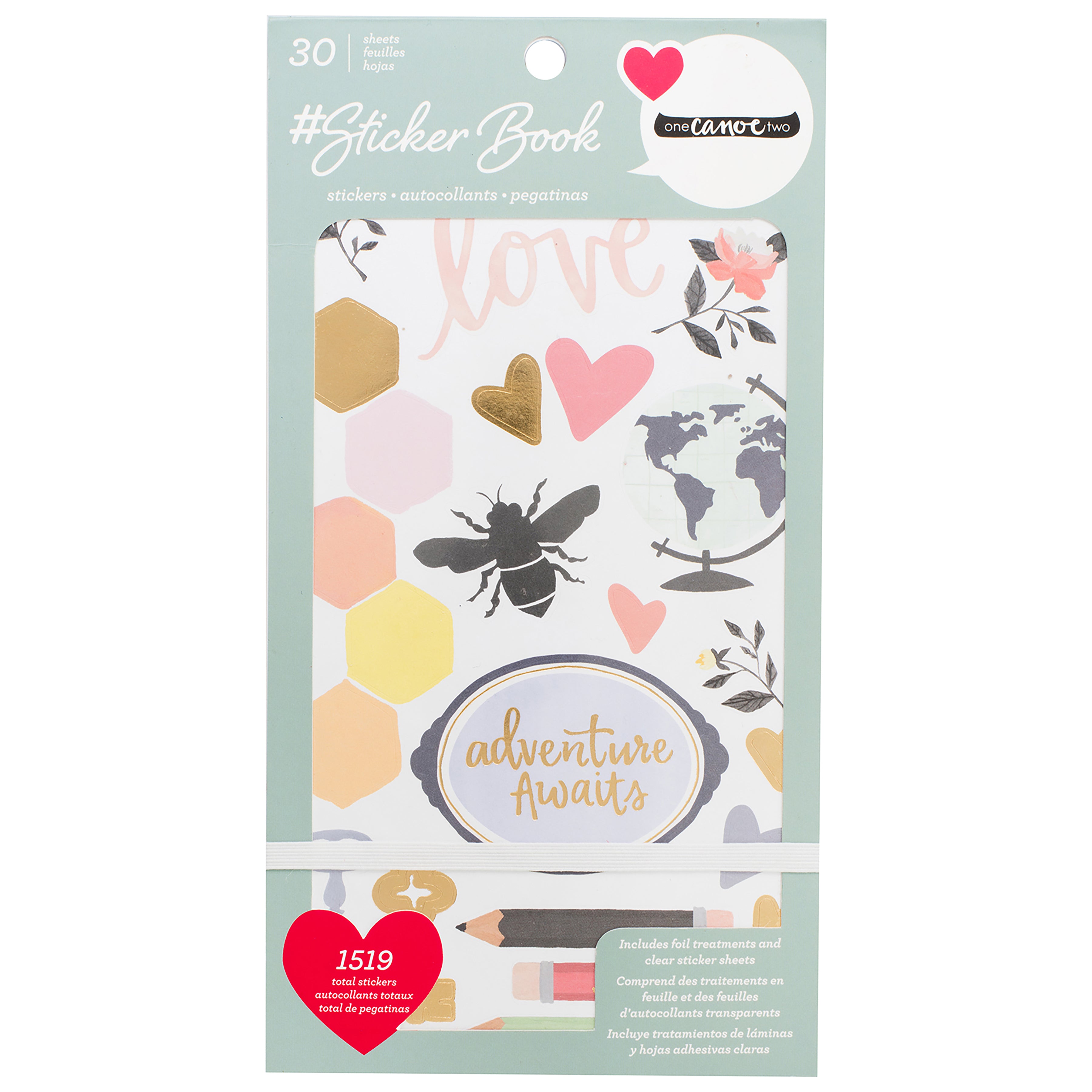 American Crafts Sticker Book 4.75"X8"-1canoe2, 1519 Pack