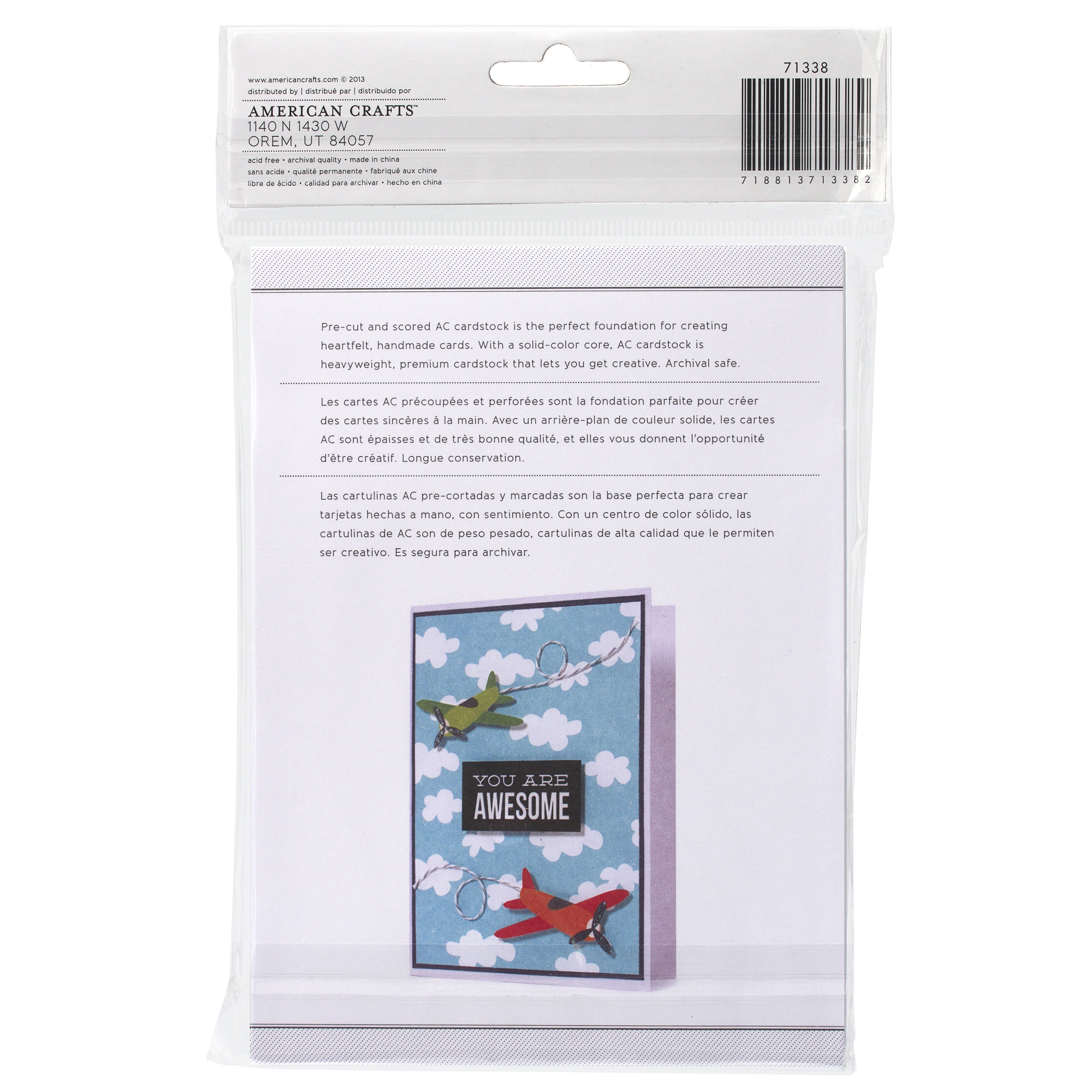 American Crafts White 5x" Cards with Envelopes, 12 sets