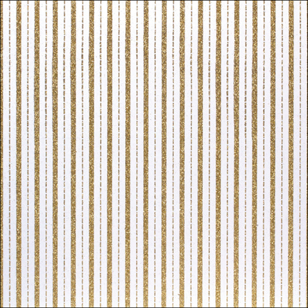 AC Patterned Glitter 12x12" Cardstock - Gold Stripe 2, 15 sheets