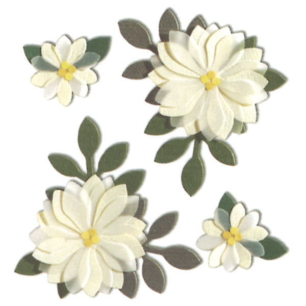 Jolee's Boutique Dimensional Stickers - Vanilla Flowers, 4pcs