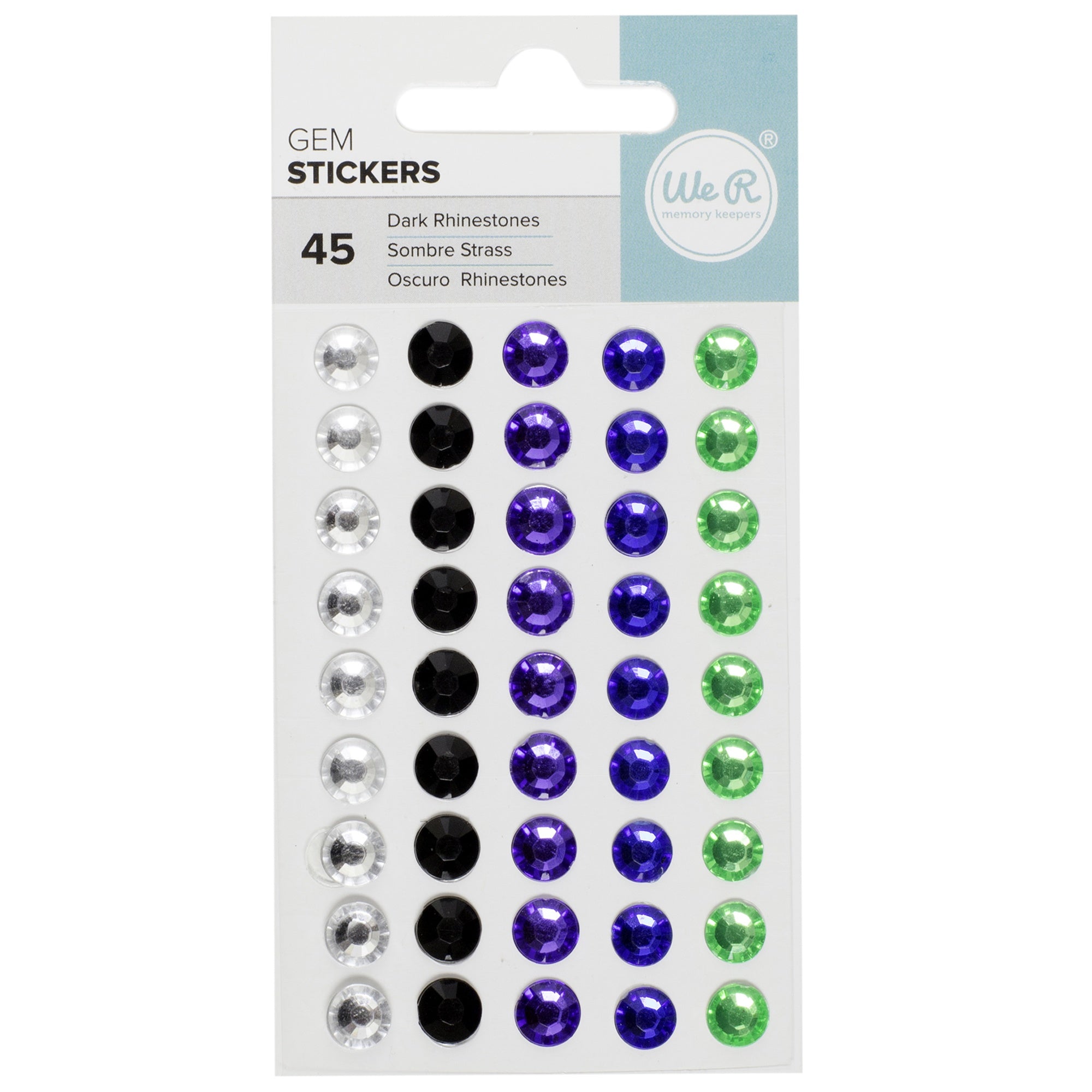 We R Dark Color Gem Stickers, 45 pieces