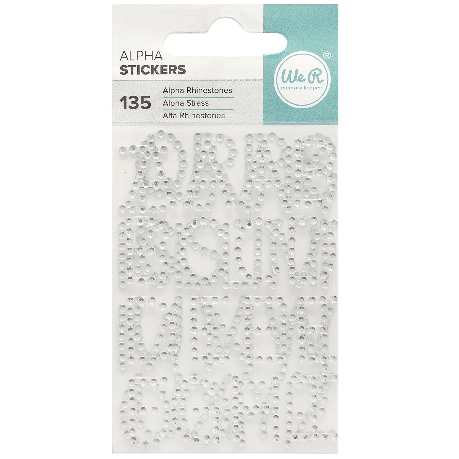We R Gem Alpha Stickers - 46 Rhinestone Letters