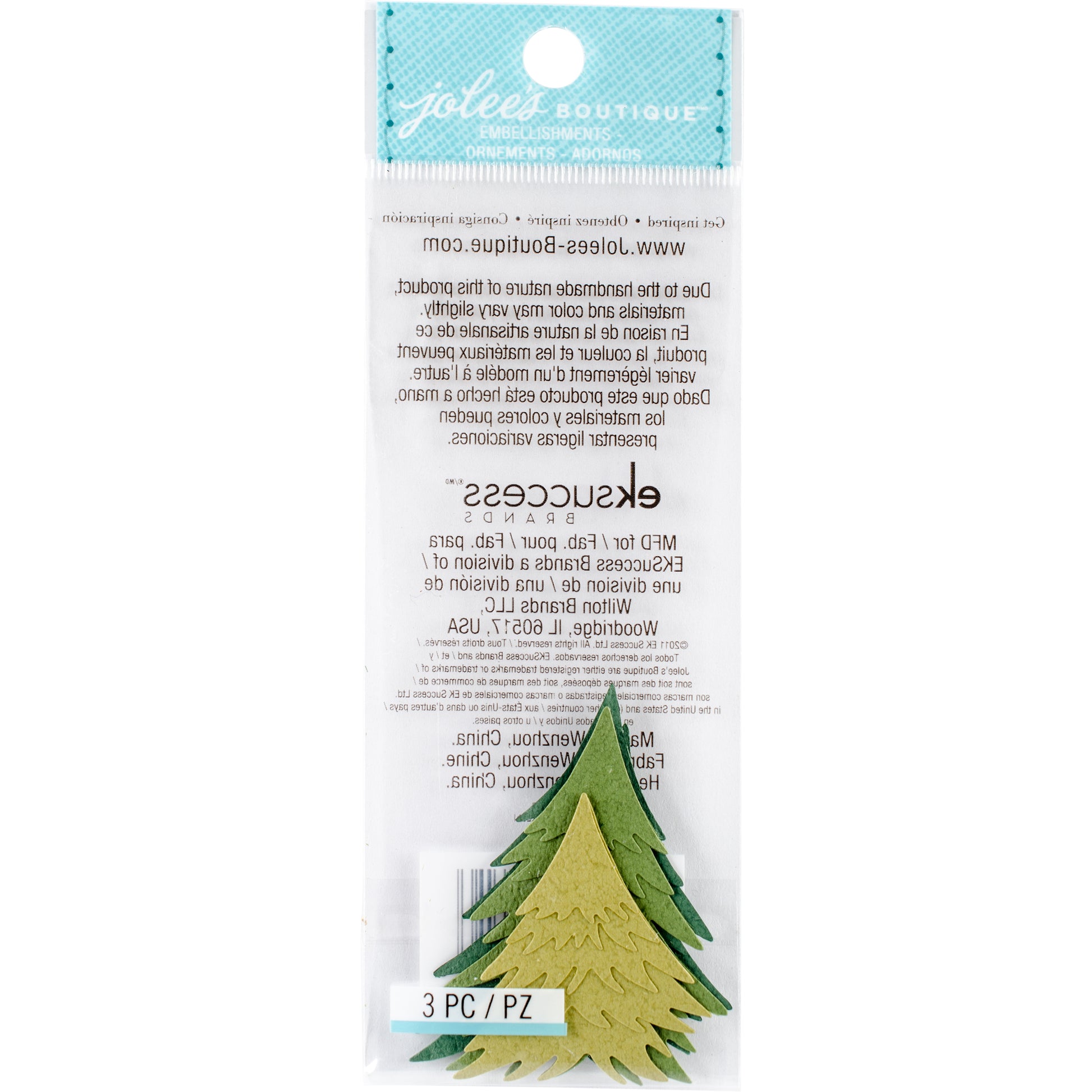 Jolee's Boutique Green Pine Tree Dimensional Stickers, 3pcs