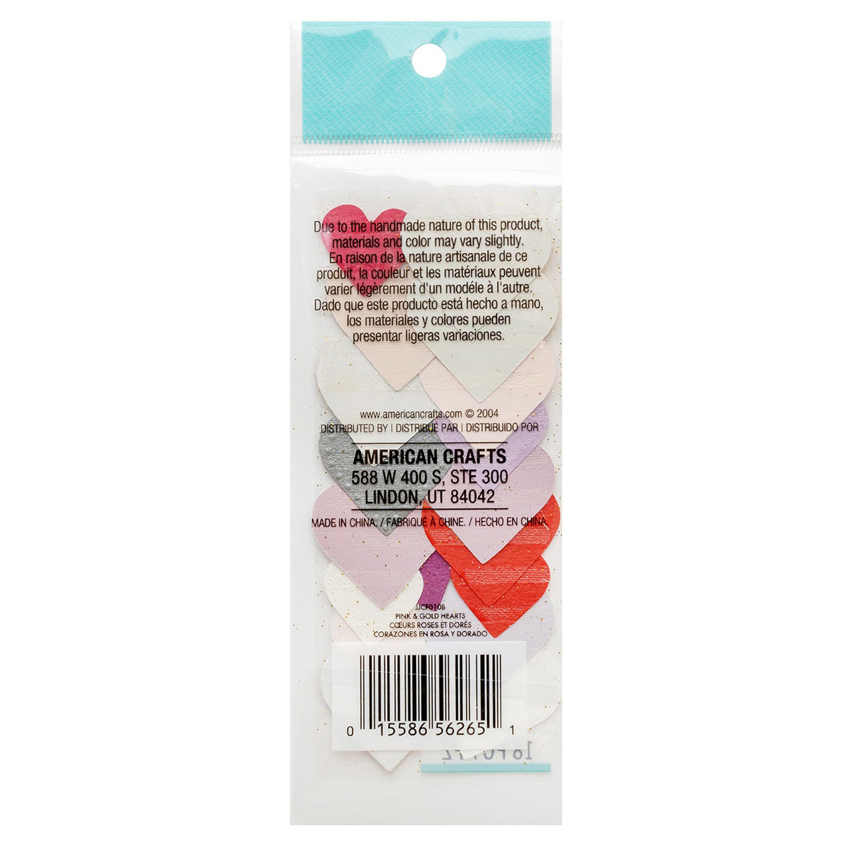 Jolee's By You Dimensional Stickers - Pink & Gold Hearts